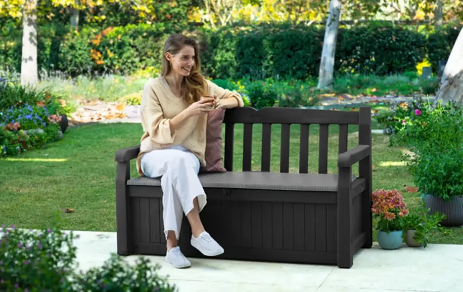 Eden 265L Storage Bench - Dark Gray