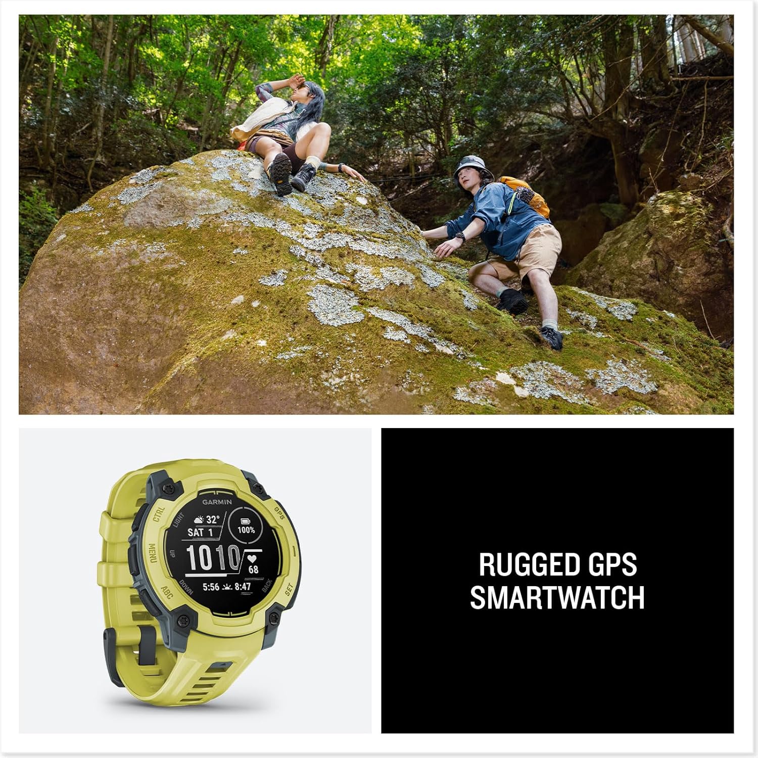 Garmin Instinct® 3 Tactical Edition, 50mm, Solar Charged Display, Rugged Outdoor GPS Smartwatch