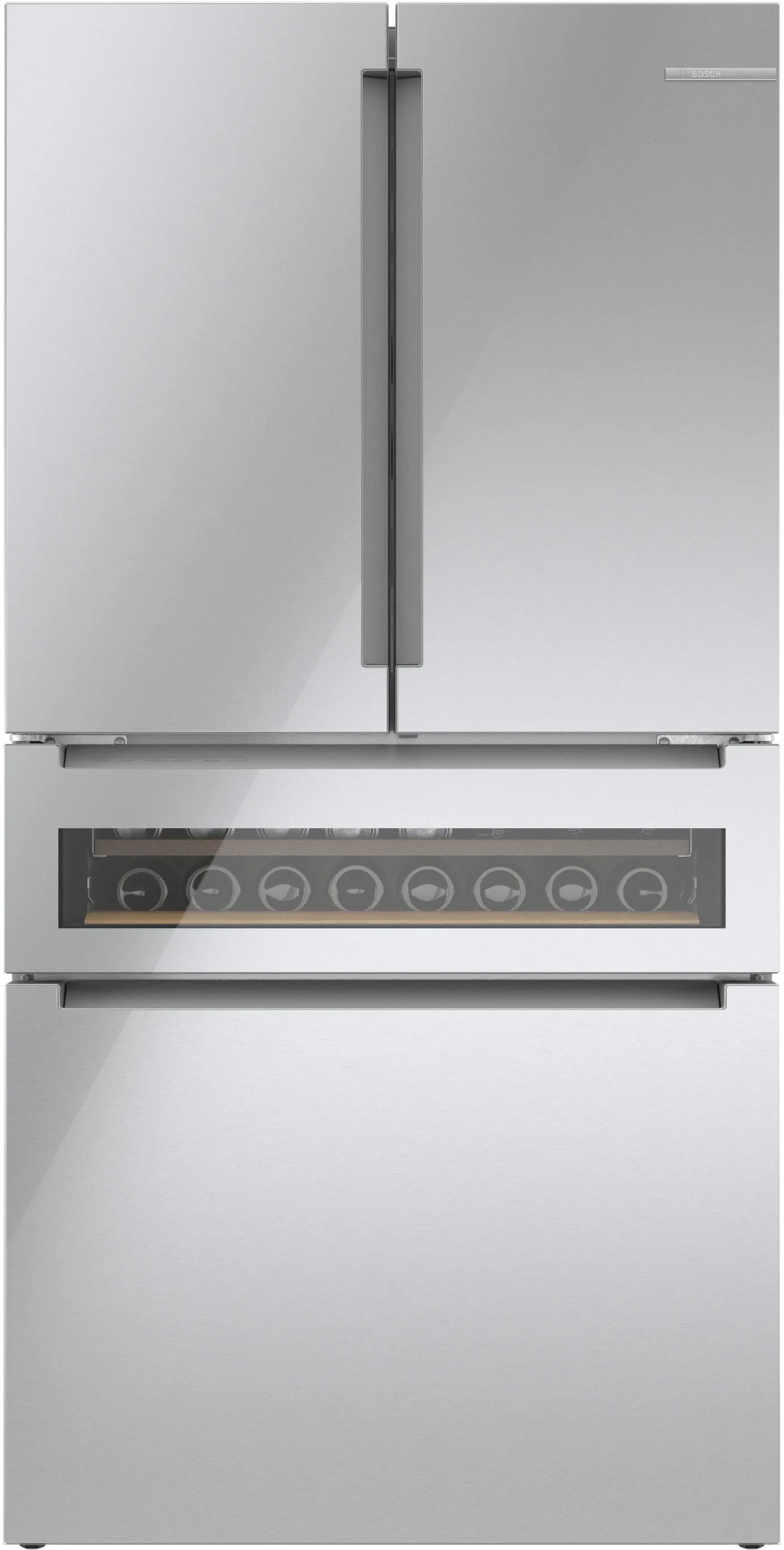 Bosch B36CL81ENG 800 Series French Door Bottom Mount Refrigerator, Glass door 36'' Stainless Steel