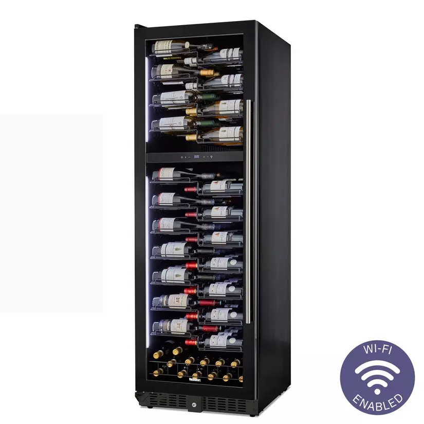 Wine Enthusiast VinoView L 145 Smart Wi-Fi Dual Zone Wine Cellar