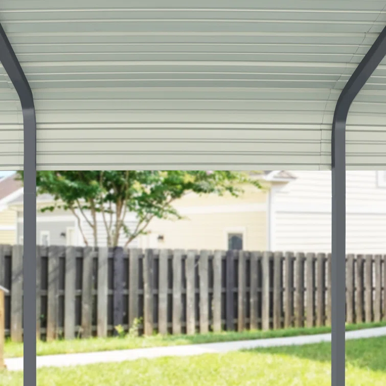 Steel Carport, Galvanized Gray