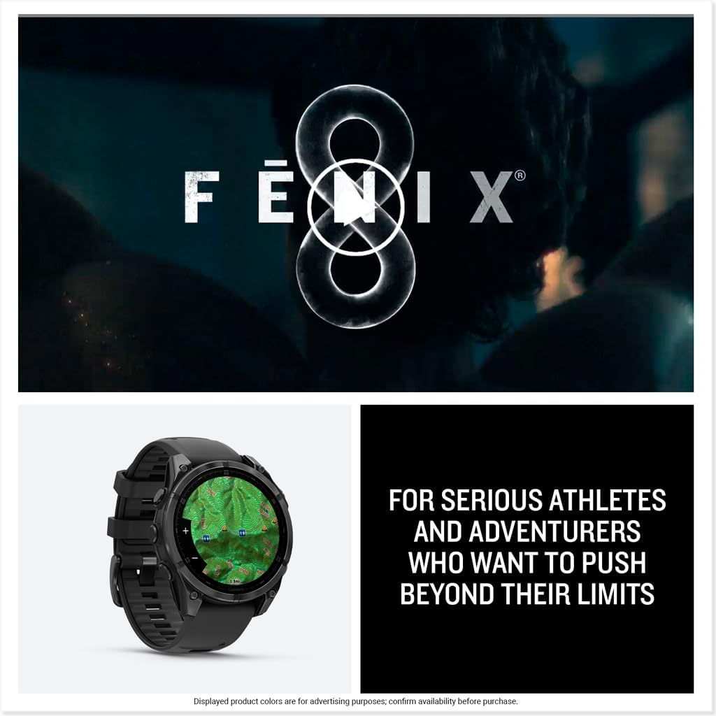 Garmin fēnix® 8 – 51 mm, AMOLED, Sapphire, Premium Multisport GPS Smartwatch, Long-Lasting Battery Life, Dive-Rated, Built-in LED Flashlight, Titanium with Spark Orange/Graphite Band