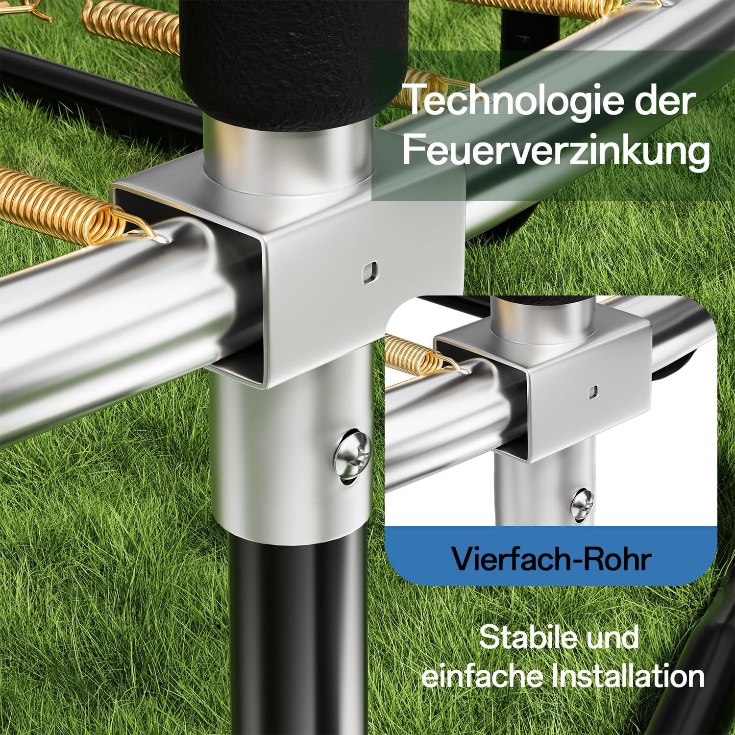 Flamaker Trampolin Outdoor Kinder, Gartentrampolin Ø 427cm mit Netz, Bodenanker, Stabile Rahmenkonstruktion, Wetterfest und rostfrei, Outdoor Trampolin für Kinder & Erwachsene Belastbarkeit 160kg