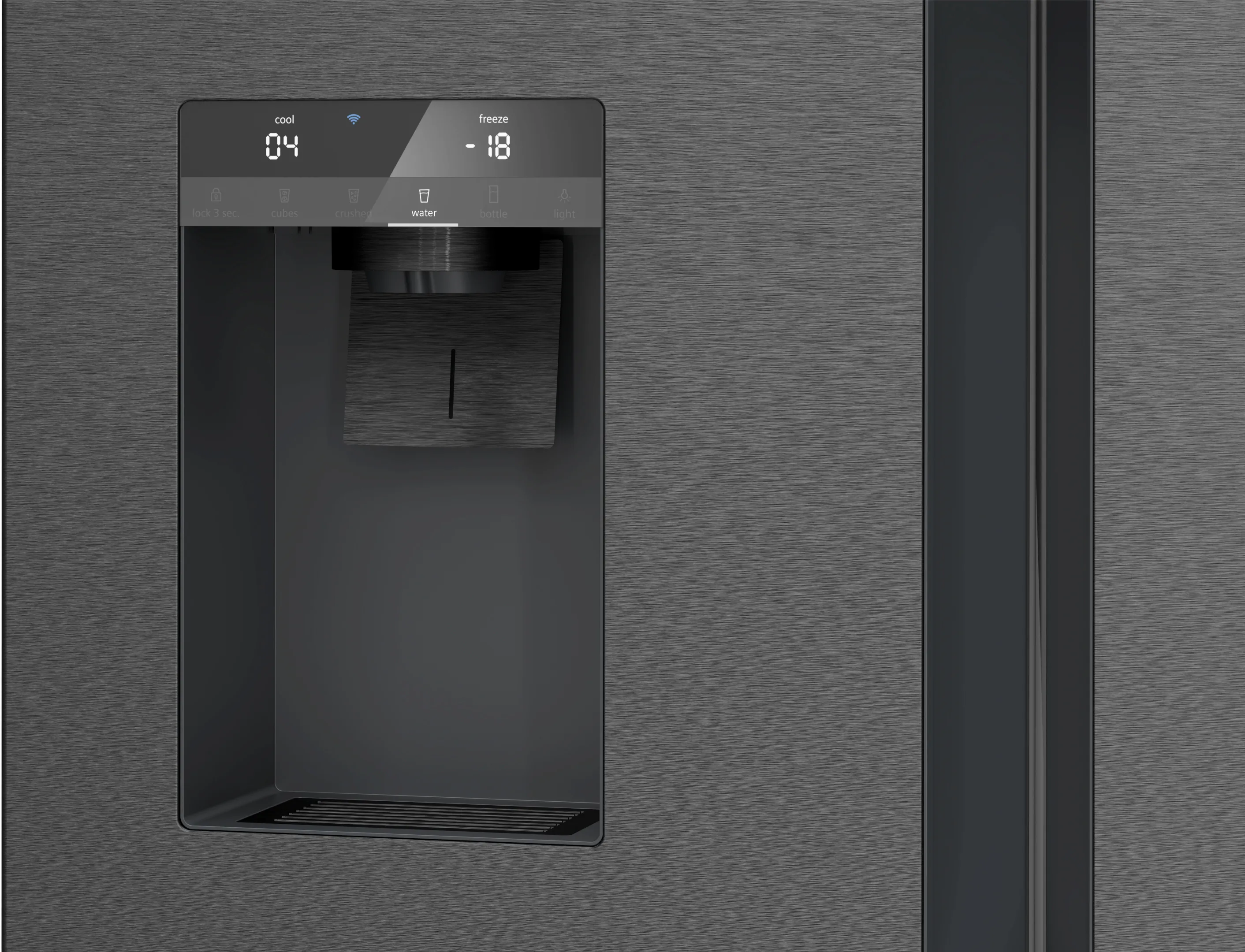 SIEMENS KF96DPXEA iQ700 French door bottom freezer, multi door 183 x 90.5 cm Brushed black steel antiFingerprint, Total noFrost