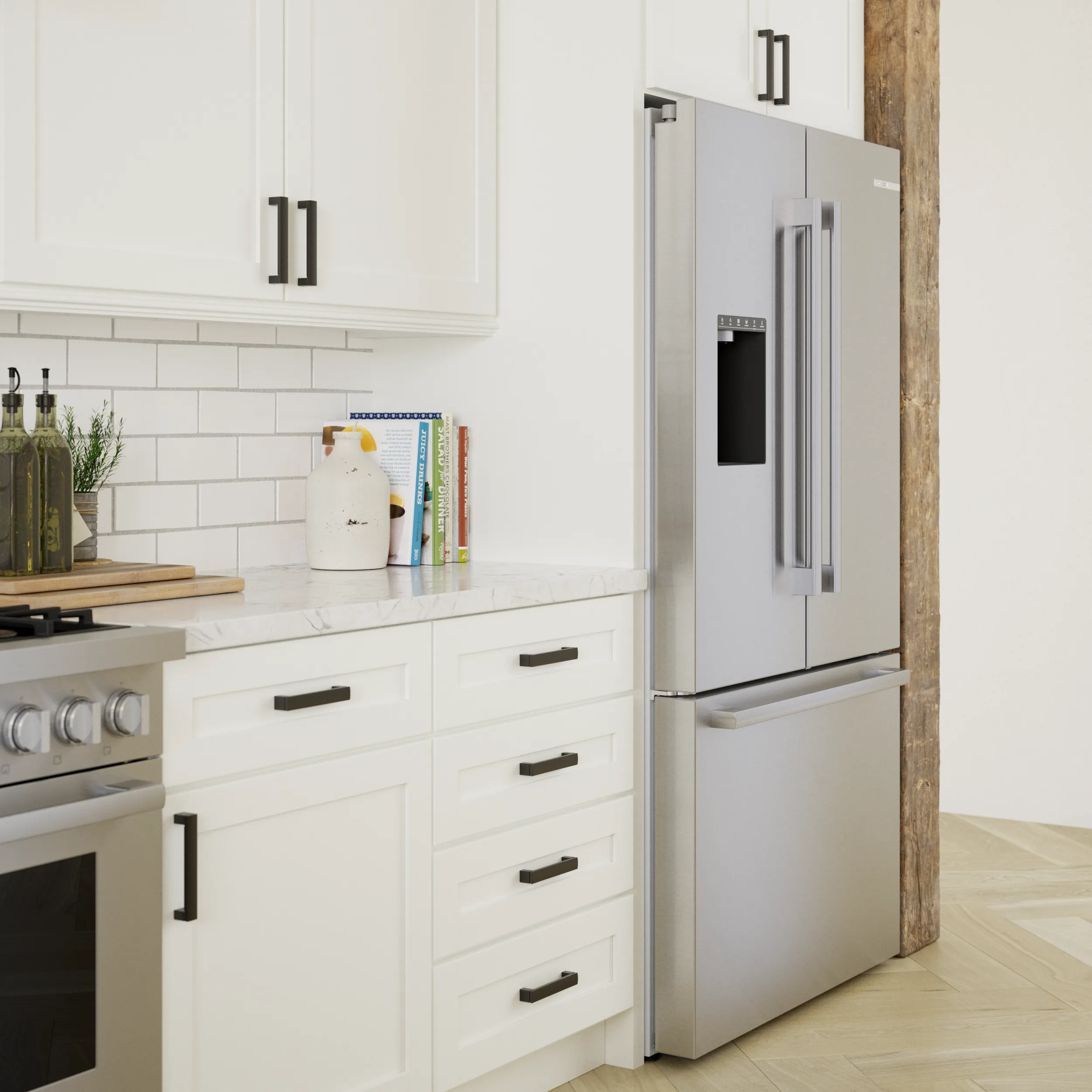 Bosch B36CD50SNS 500 Series French Door Bottom Mount Refrigerator 36'' Stainless steel (with anti-fingerprint), Total No Frost