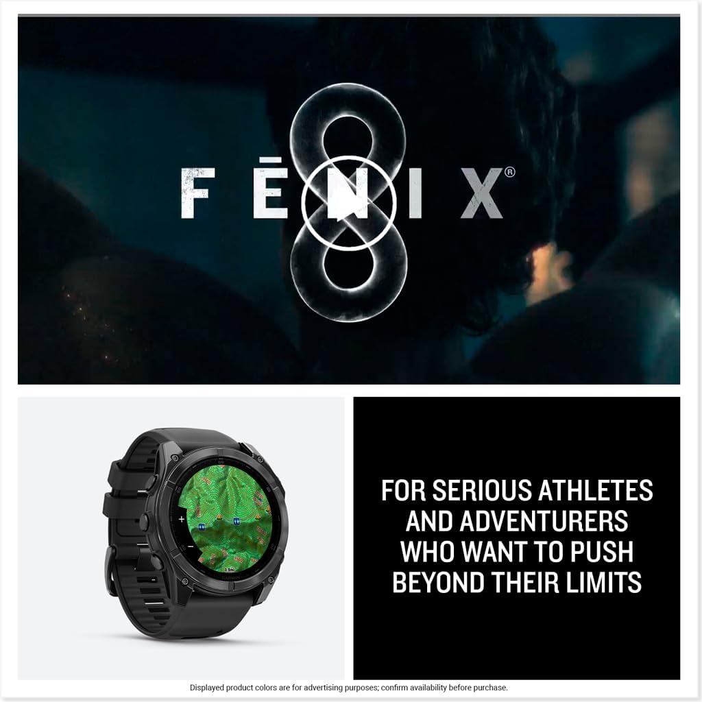 Garmin fēnix® 8 – 51 mm, AMOLED, Sapphire, Premium Multisport GPS Smartwatch, Long-Lasting Battery Life, Dive-Rated, Built-in LED Flashlight, Titanium with Spark Orange/Graphite Band