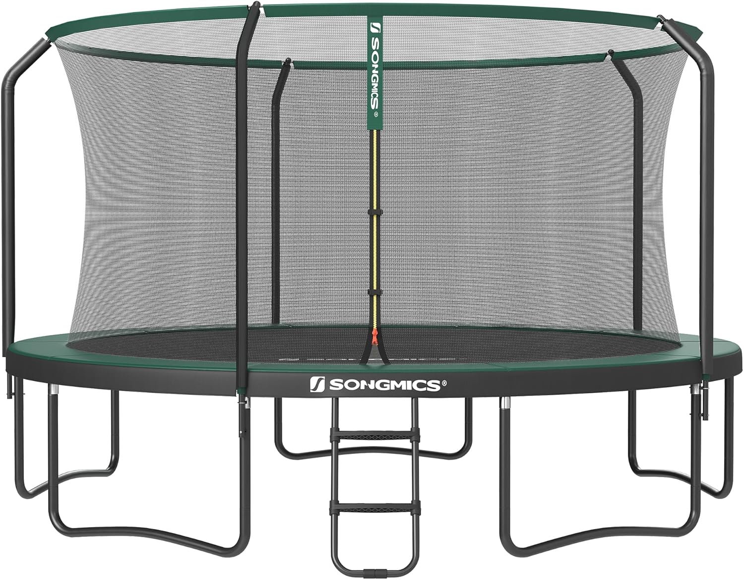 SONGMICS Trampolin Outdoor Ø 427 cm, rundes Gartentrampolin mit Sicherheitsnetz und Leiter, Randabdeckung, gepolstertes Gestell, für Kinder