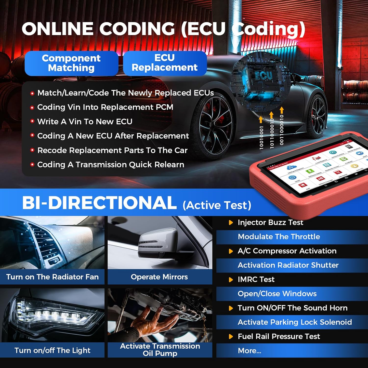 LAUNCH X431 V+ 5.0 Scan Tool with 2025 CANFD Connector, 37 Reset & OE-Level Diagnostics