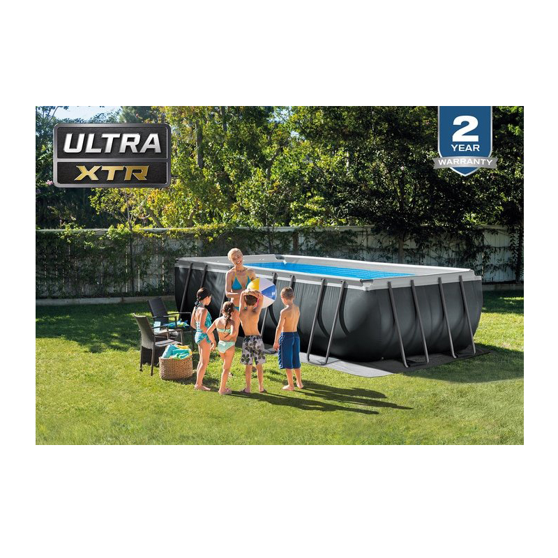 18ft X 9ft X 52in Ultra XTR Frame Rectangular Pool Set with Sand Filter Pump
