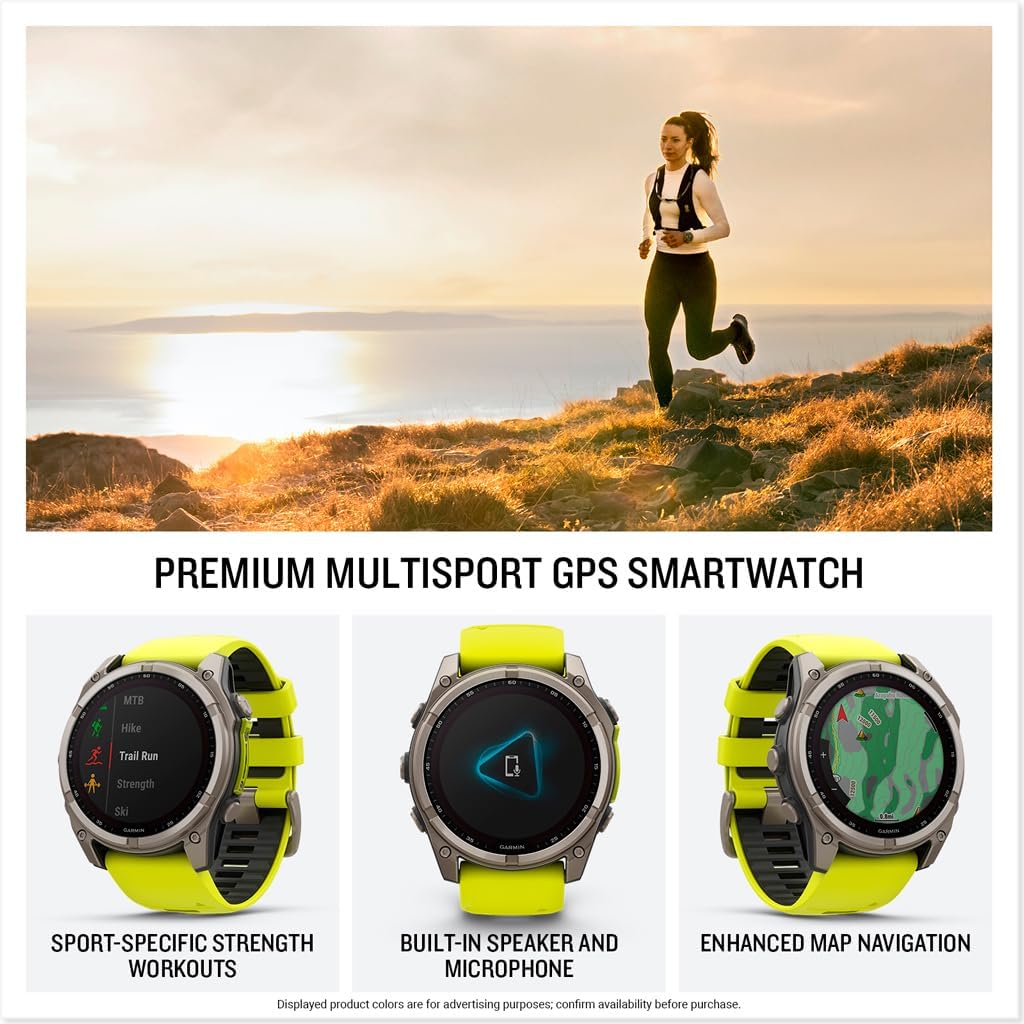 Garmin fēnix® 8 – 51 mm, AMOLED, Sapphire, Premium Multisport GPS Smartwatch, Long-Lasting Battery Life, Dive-Rated, Built-in LED Flashlight, Titanium with Spark Orange/Graphite Band