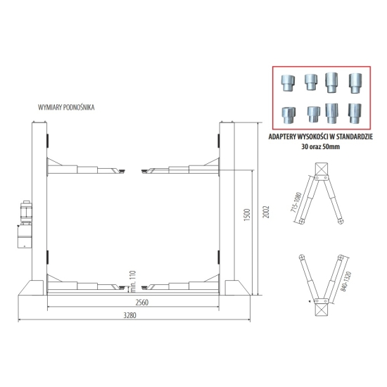 2-post lift Grubber 2.35 Clever