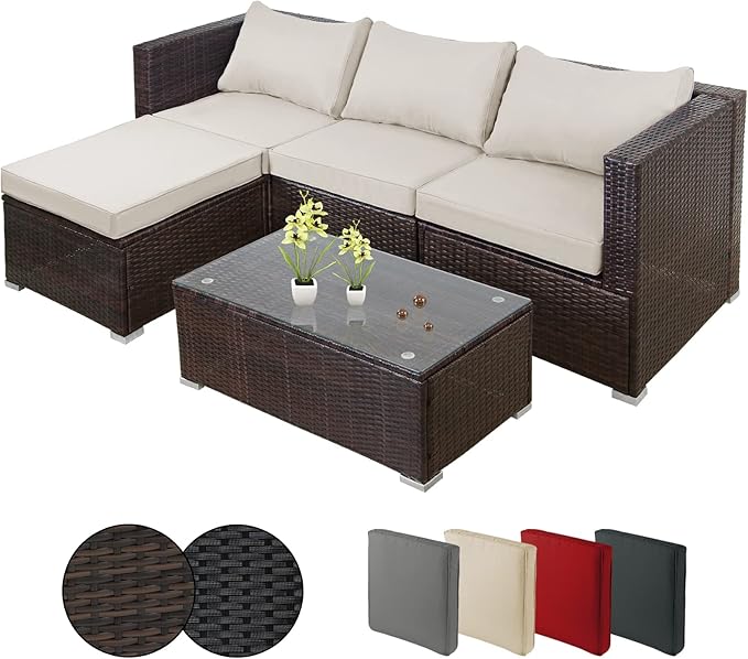 Montafox 12-piece polyrattan lounge garden furniture