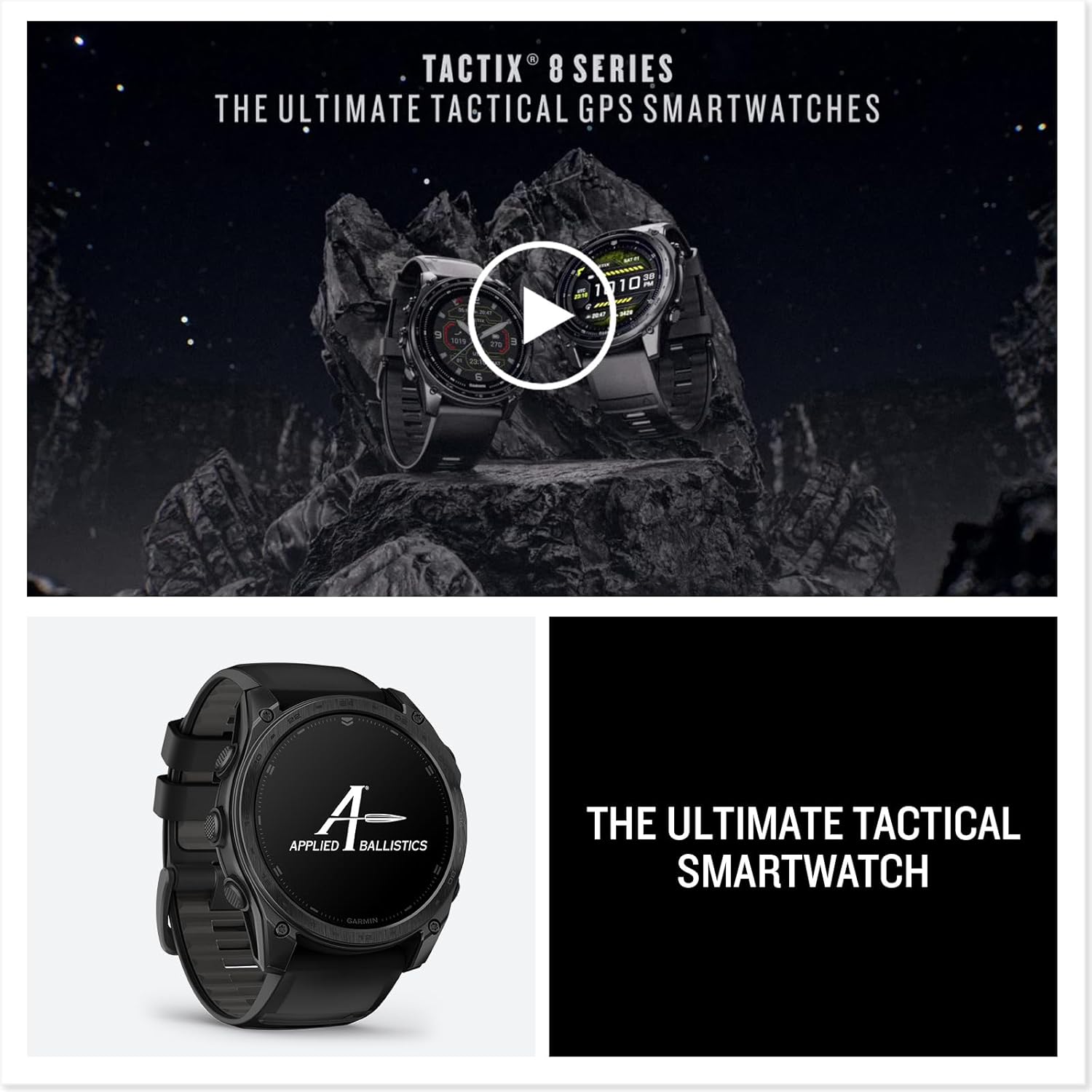 Garmin tactix® 8 51mm, Solar Charged Display, Elite, Premium Tactical GPS Smartwatch, Includes Applied Ballistics Elite™ Solver, Titanium Bezel, Sapphire Lens, 40-Meter Dive Rating