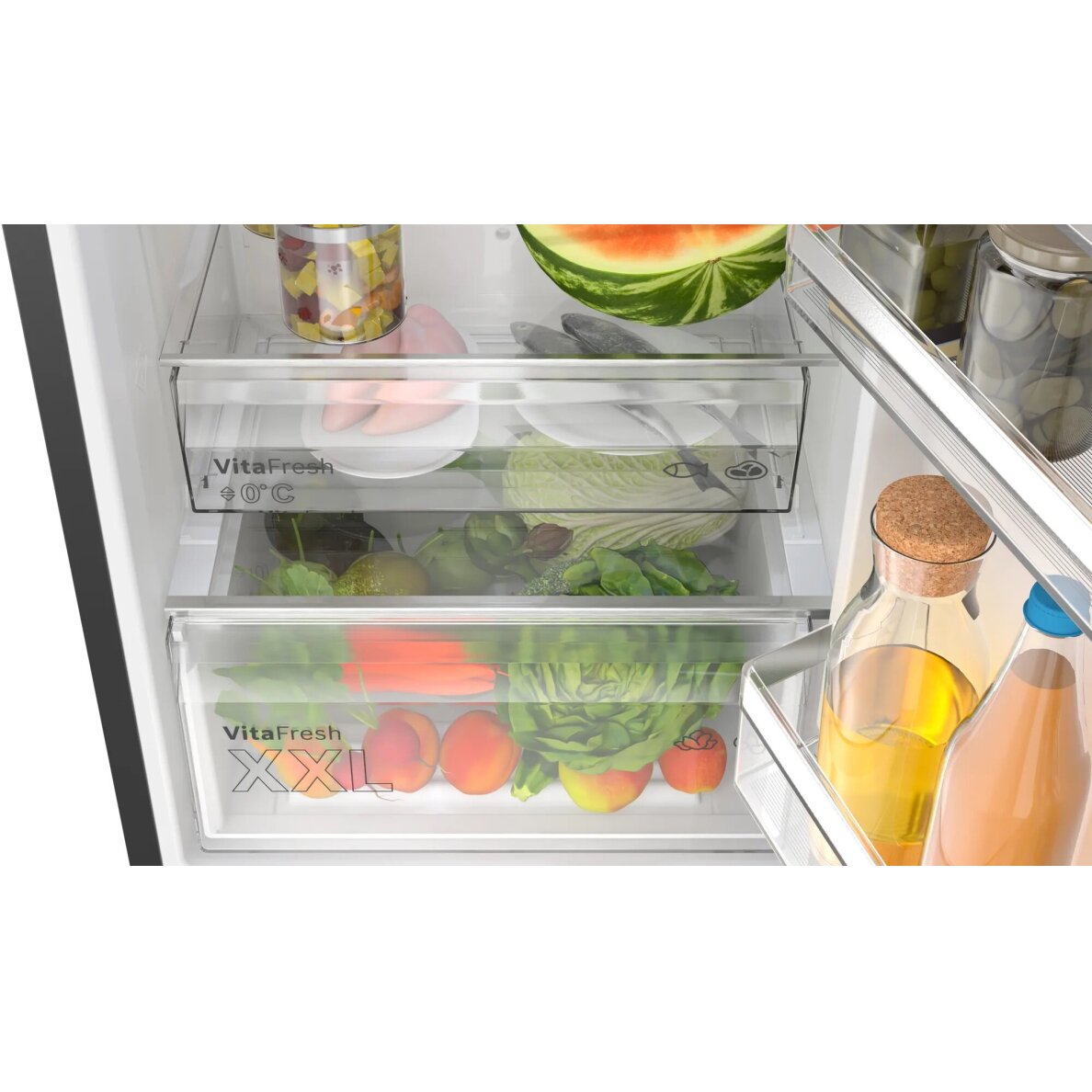 BOSCH KGN392XCF BLACK STEEL FRIDGE-FREEZER,60CM