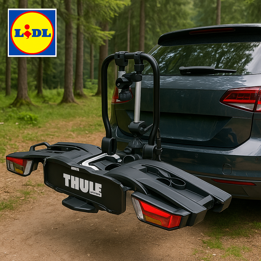 Thule EasyFold XT bike rack for tow bar 2 bikes silver