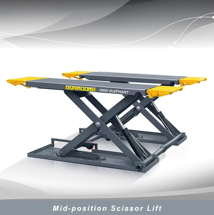 Mobile Auto Shop Hydraulic Scissor Lifting Machine MID Rise Portable Car Lift