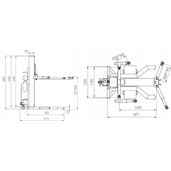 Single post lift 1.25 PRO