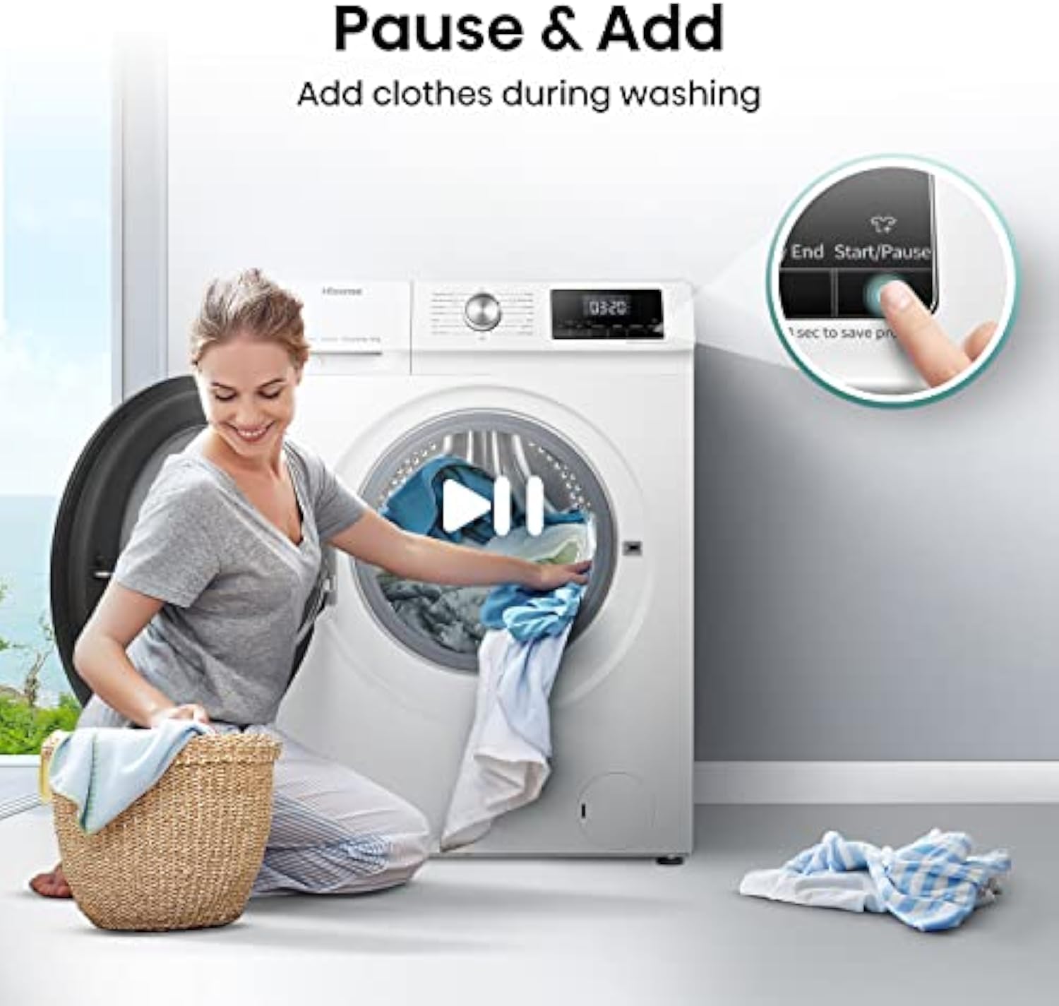Hisense WFQA1014EVJM Freestanding 10 KG Programs 1400 RPM White Energy Rating E