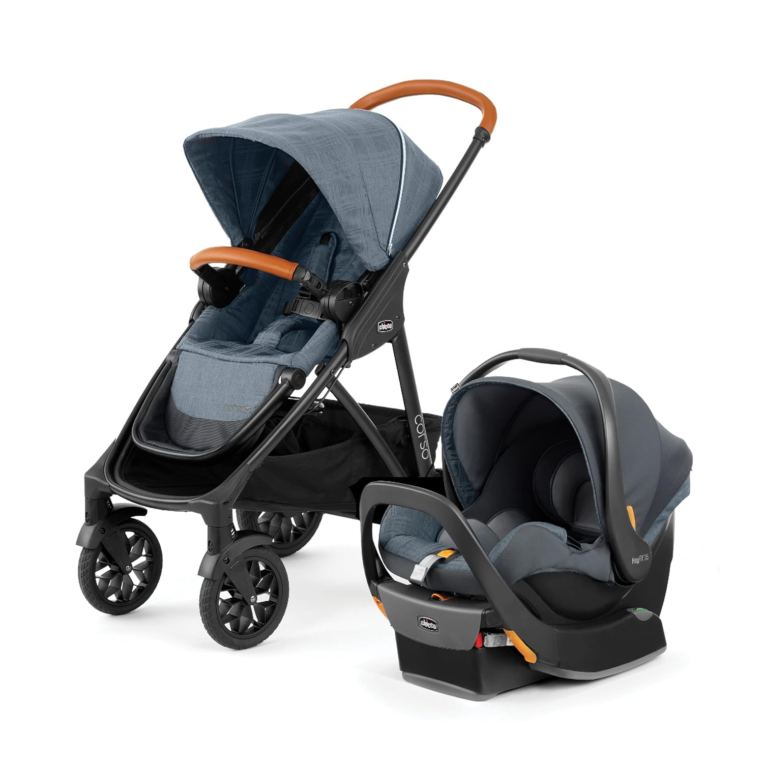 Chicco Corso LE Modular Travel System, Corso LE Stroller with KeyFit 35 Infant Car Seat and Base, Stroller and Car Seat Combo| Veranda/Grey