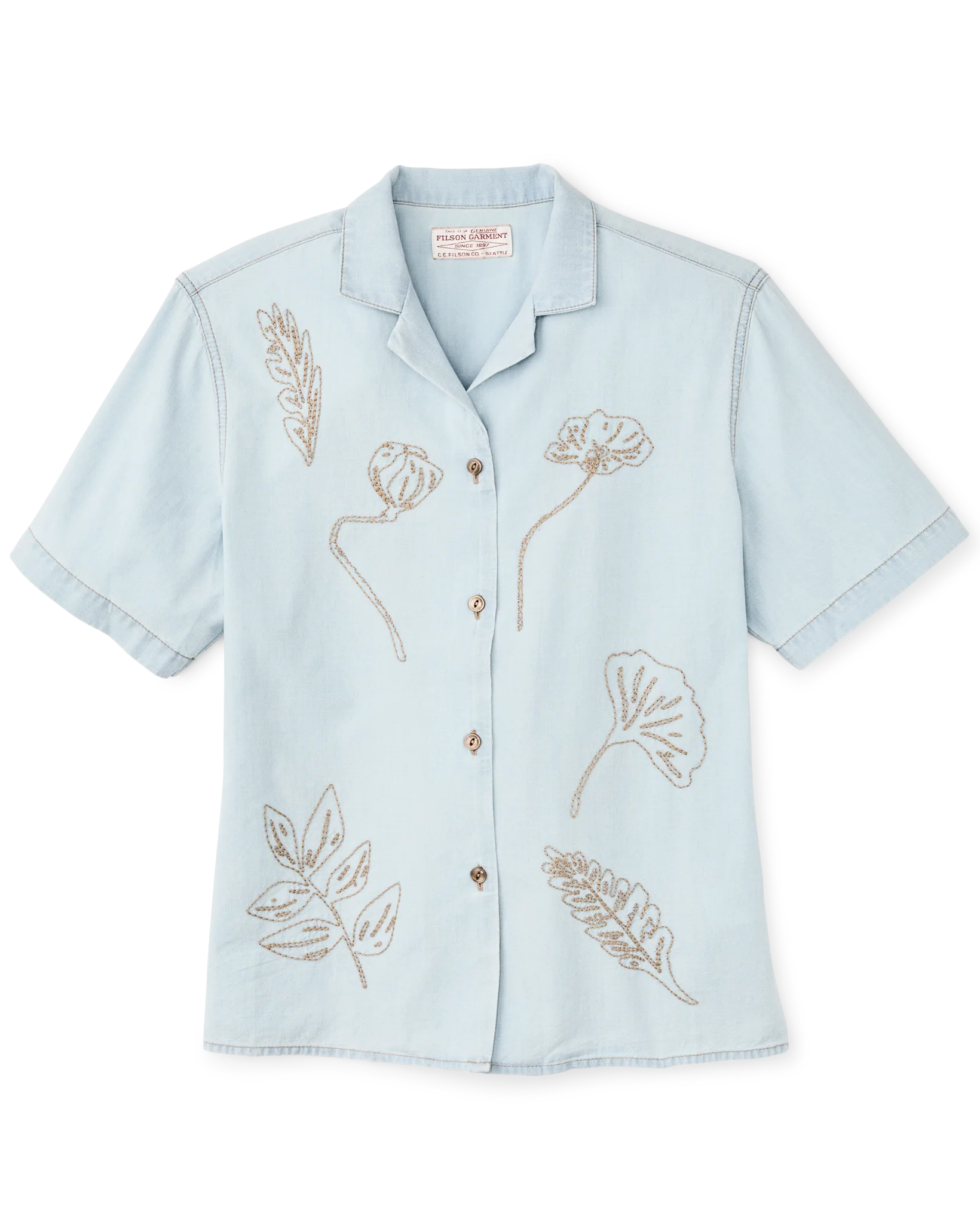 Women's Short Sleeve Embroidered Camp Shirt - FILSON OUTLET