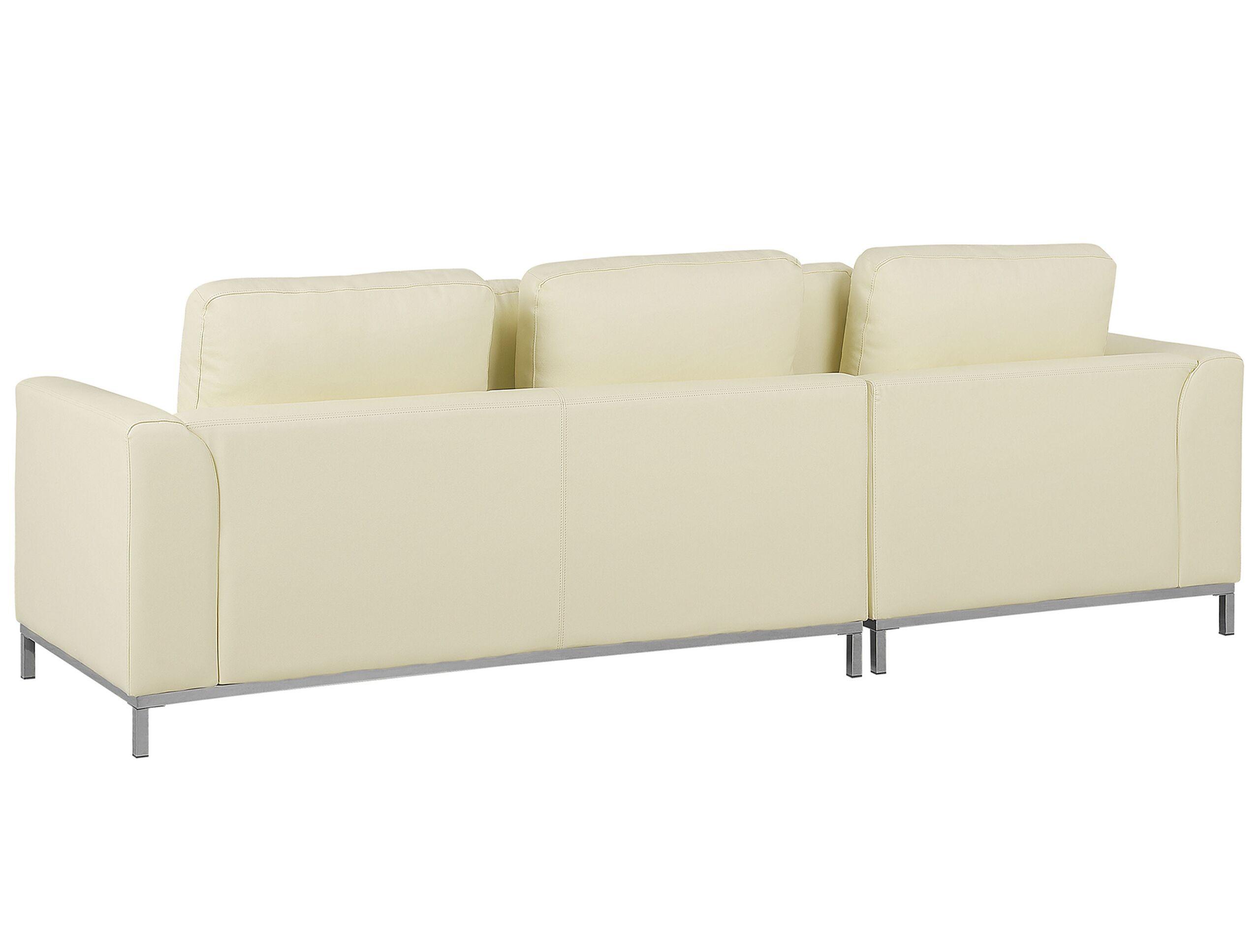 Beliani Rechtsseitiges Ecksofa aus Echtleder Glamourös OSLO