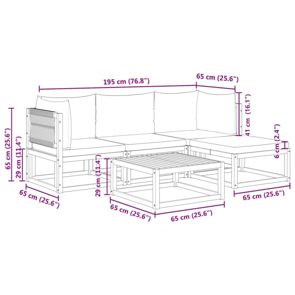 VidaXL Garten sofagarnitur akazienholz