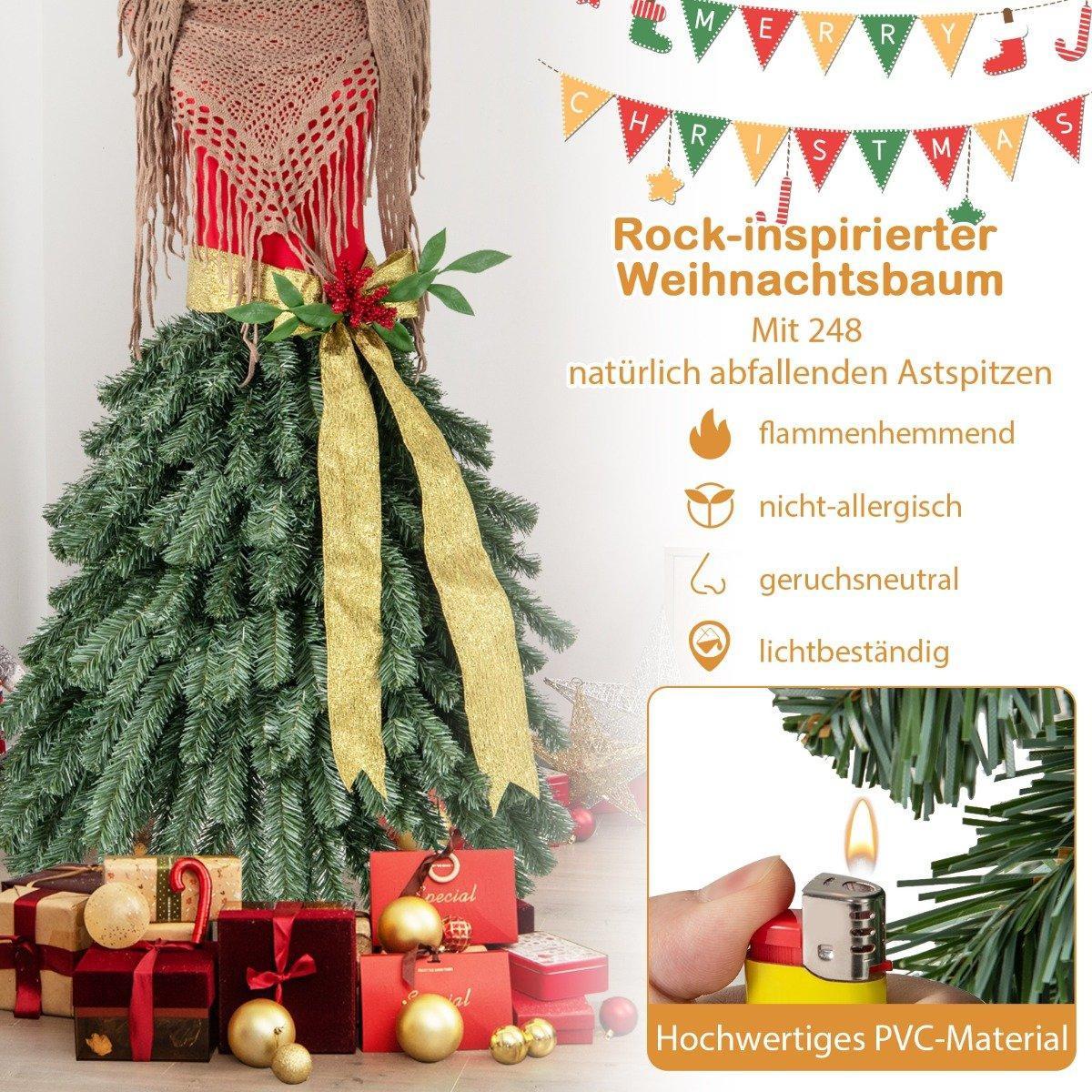 B2X Künstlicher Weihnachtsbaum in Schneiderpuppen Optik mit Abnehmbarem Schal & Roten Beeren