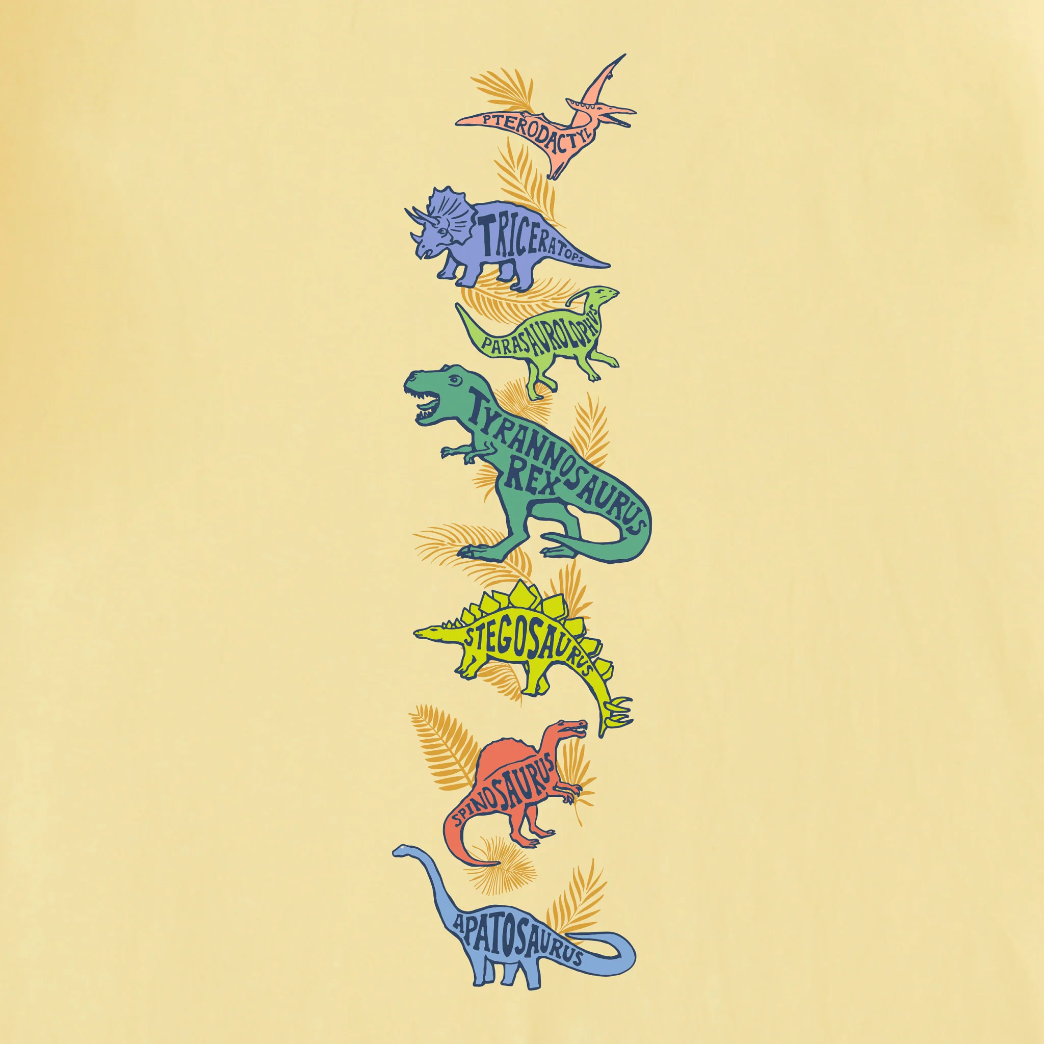 Kids Dinosaurs Long Sleeve Crusher Tee