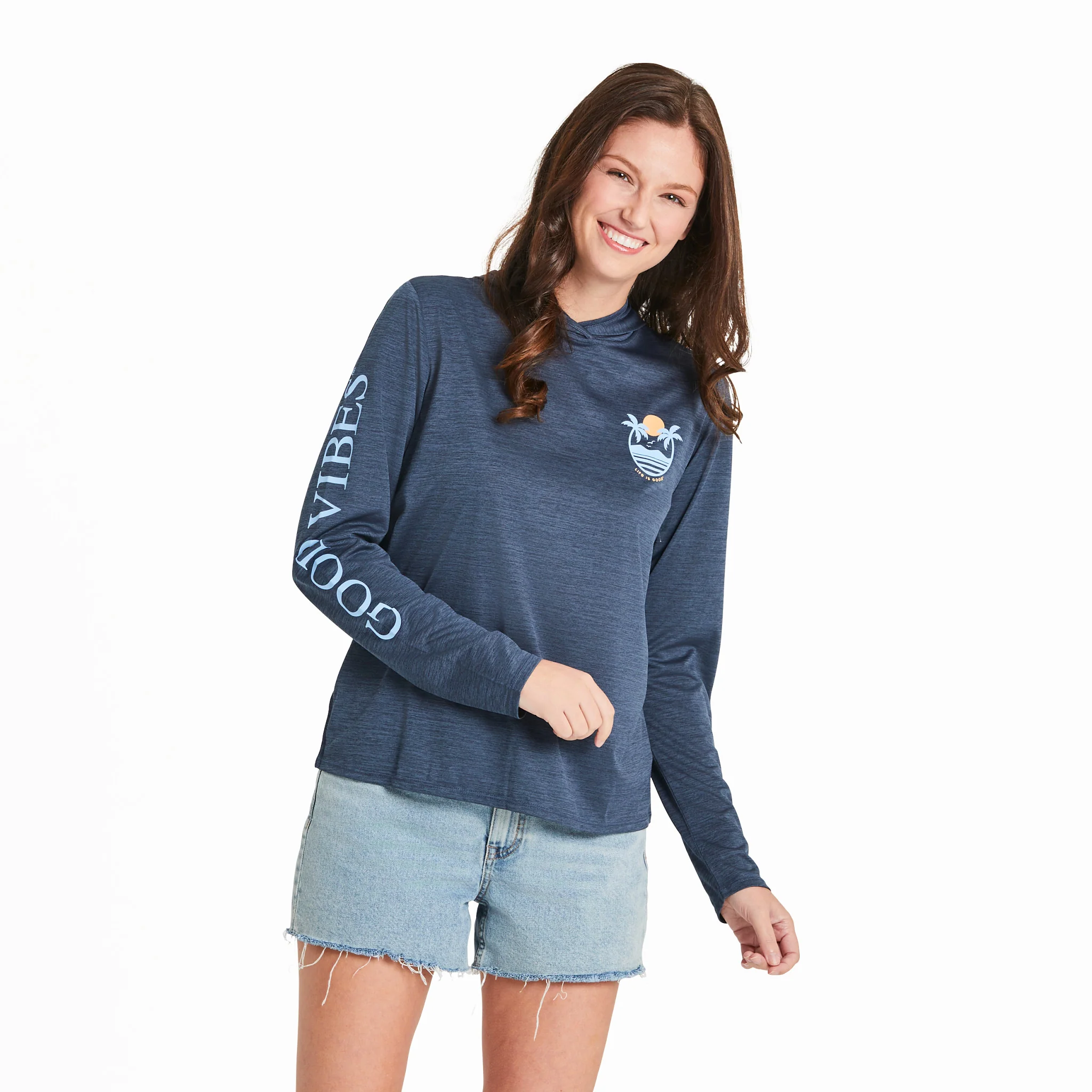 Women's Small Palms Long Sleeve Sun Crusher Hoodie