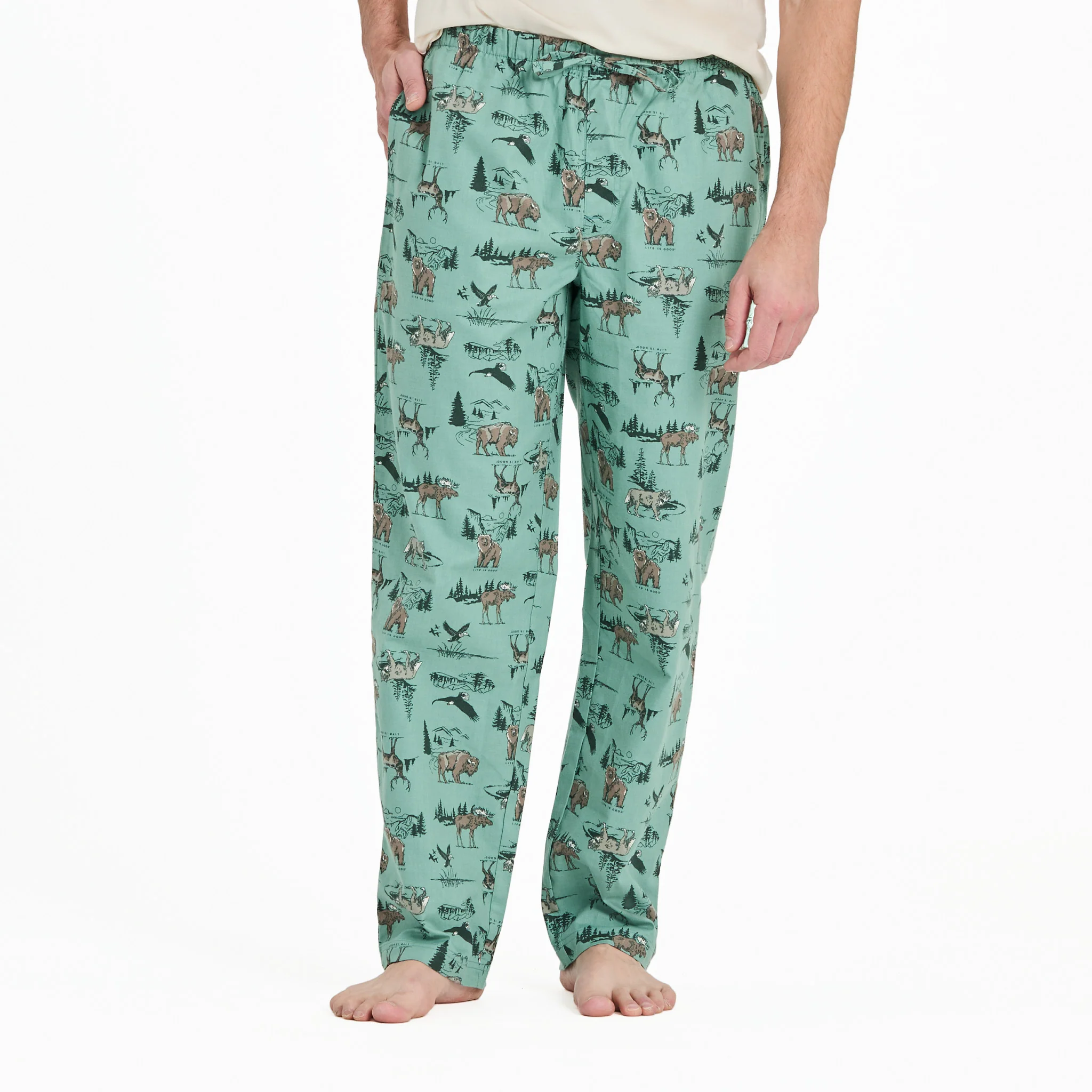 Men's Scenic Wildlife Pattern Classic Sleep Pant