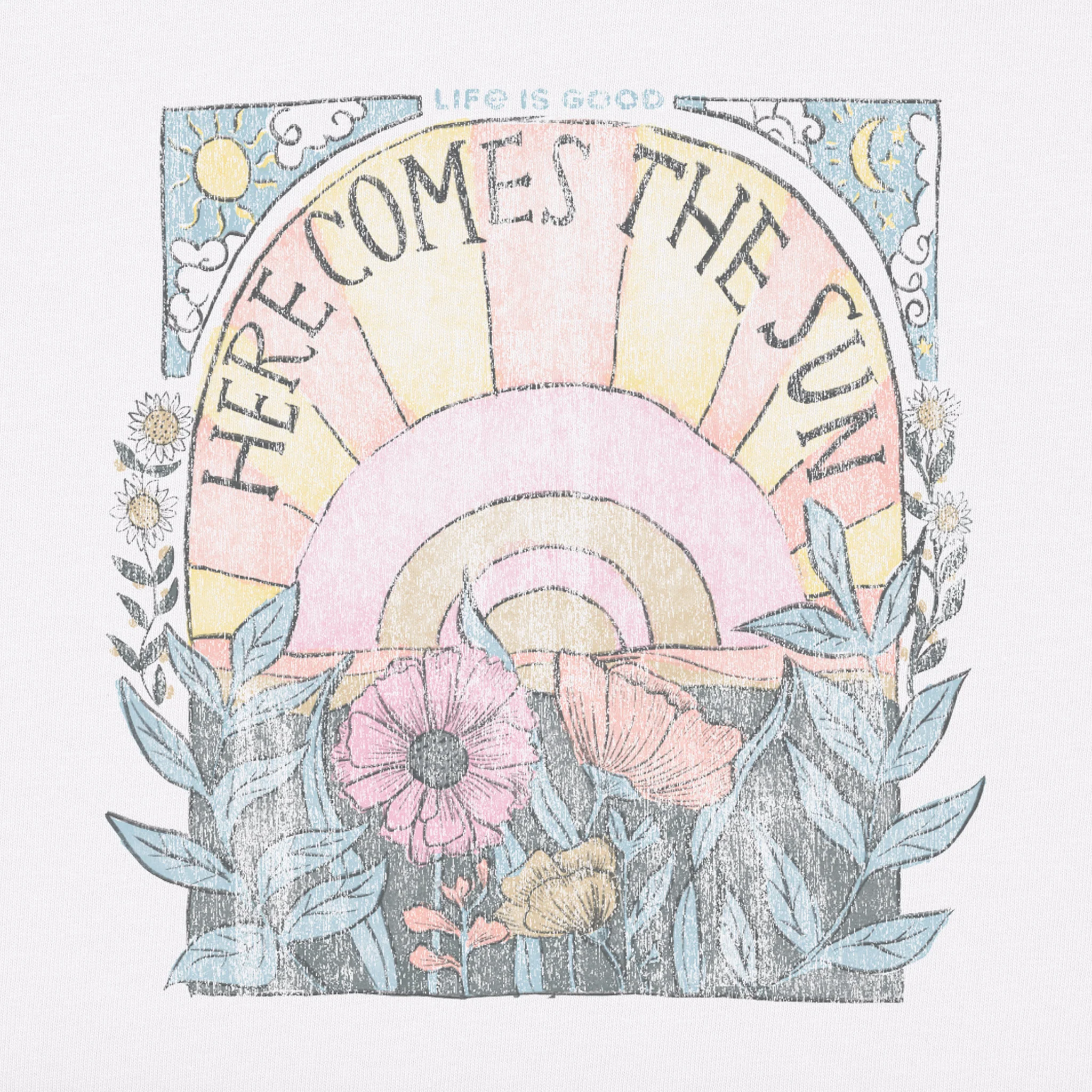 Women's Here Comes The Sun Hippie Short Sleeve Tee