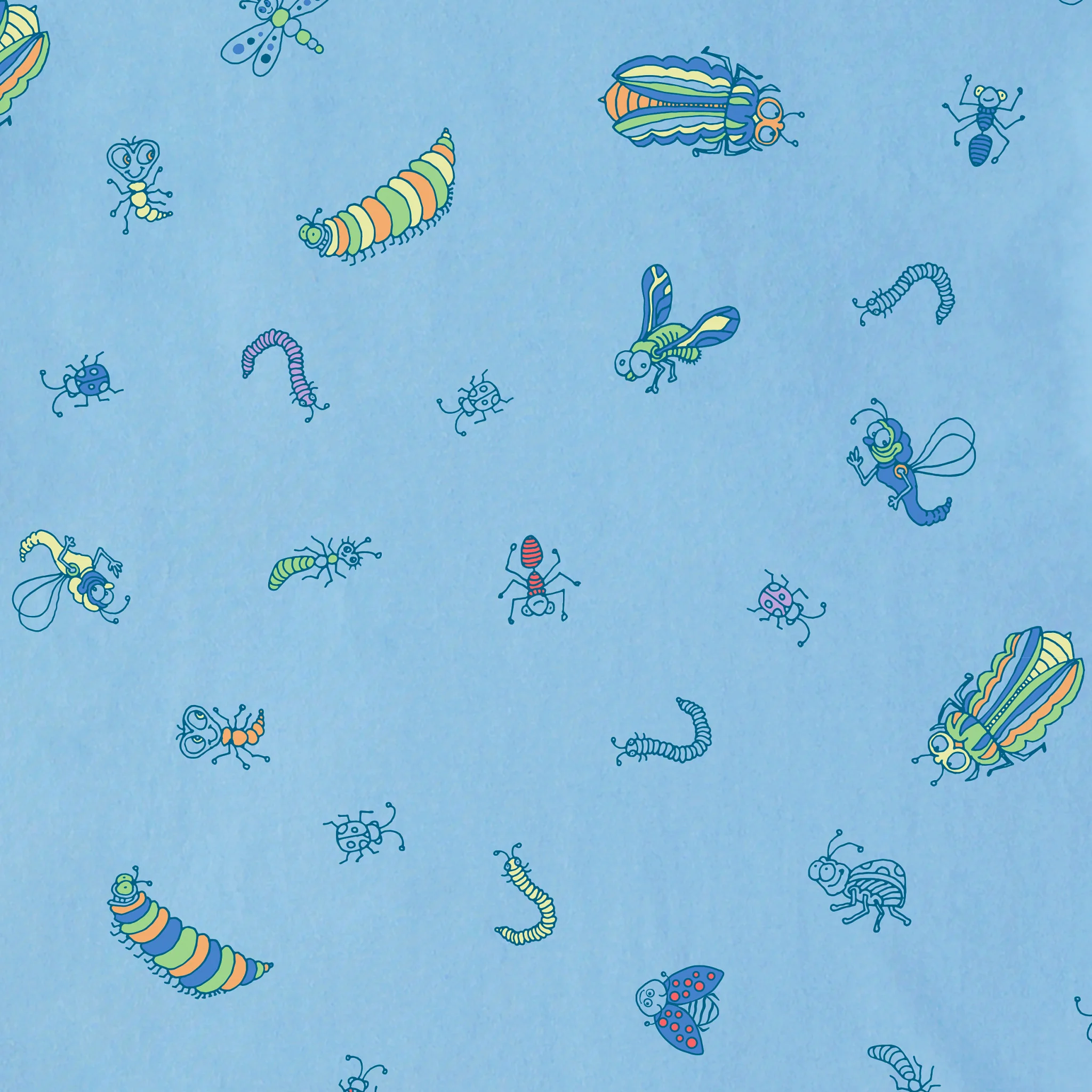 Kids Doodle Bug Pattern Short Sleeve Crusher Tee