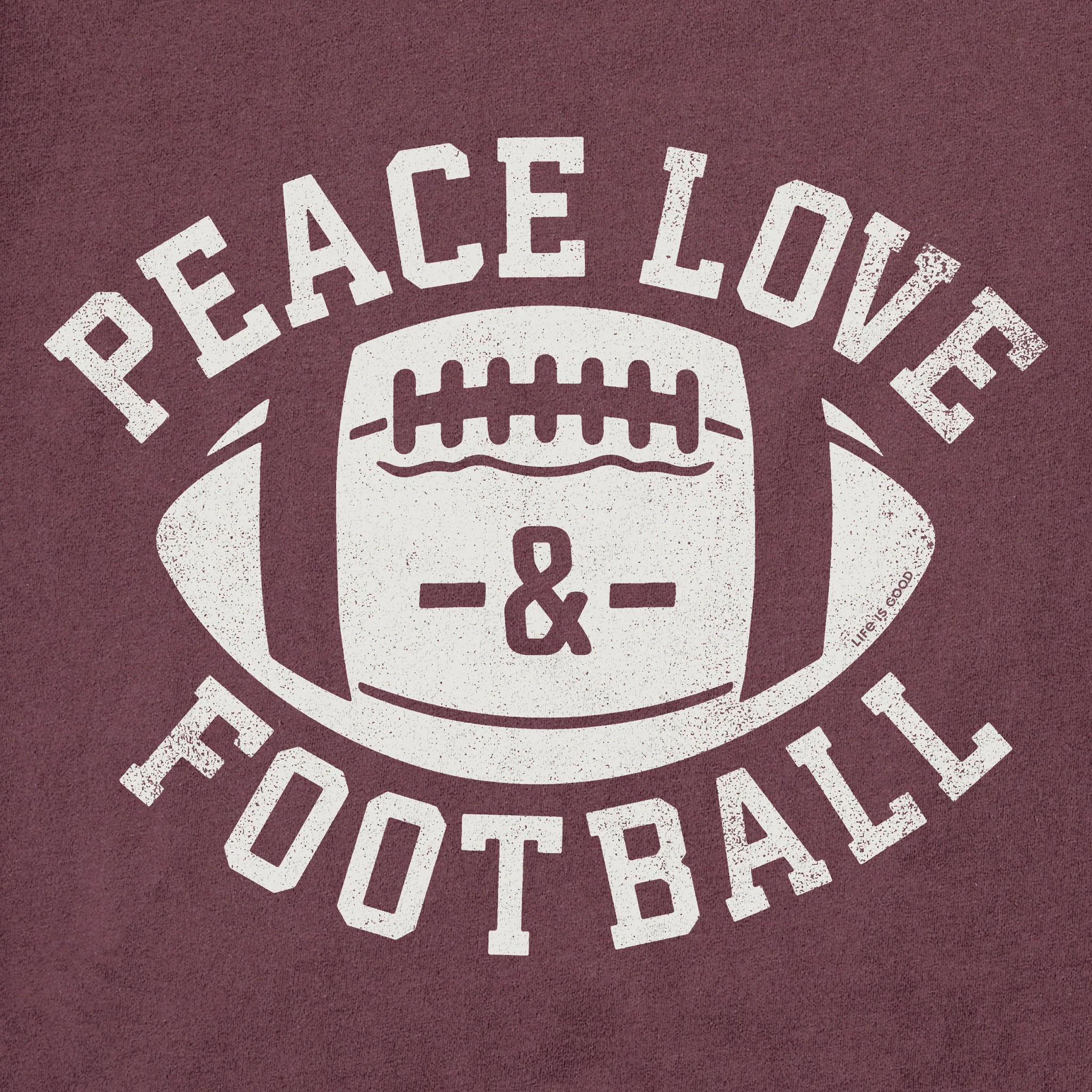 Women's Peace Love Football Long Sleeve Crusher Tee