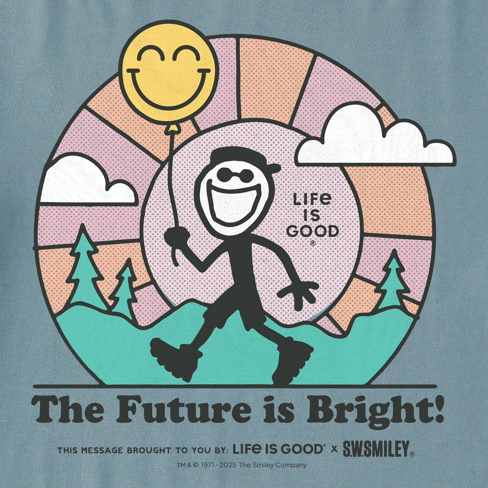 Men's LIG x S.W.Smiley Bright Future Short Sleeve Crusher Tee