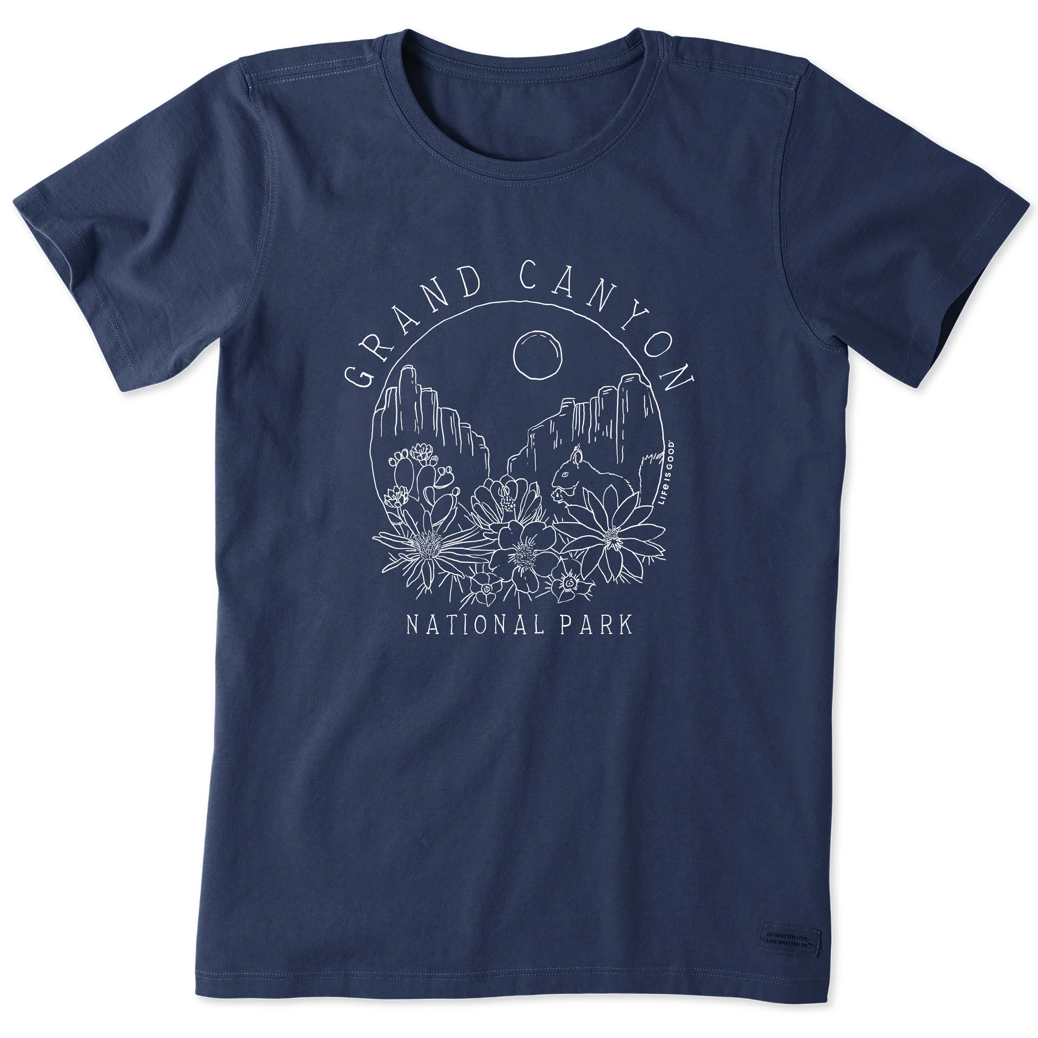 Women's Grand Canyon Line Drawing Short Sleeve Crusher Tee