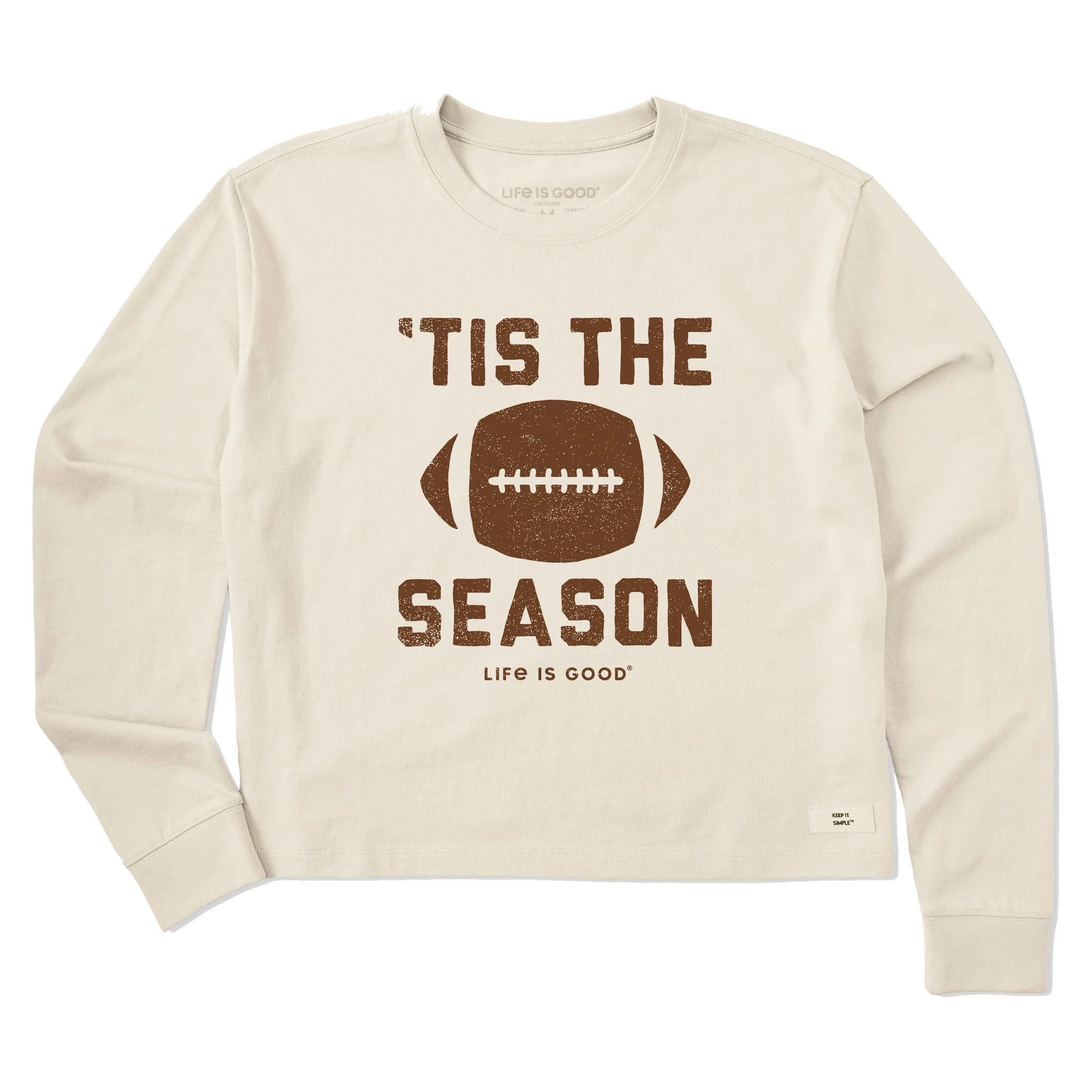 Women's Tis The Football Season Long Sleeve Crusher Boxy Tee