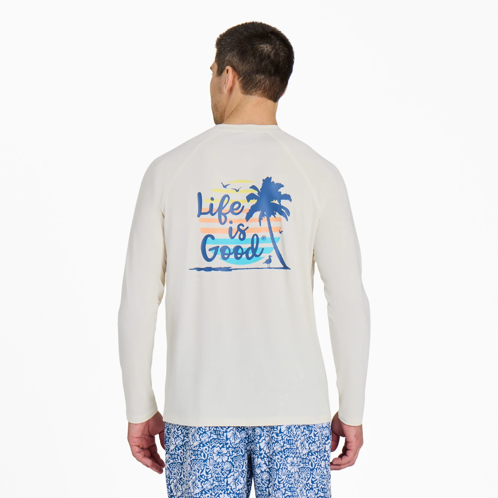 Men's Retro Palm Long Sleeve Rashguard