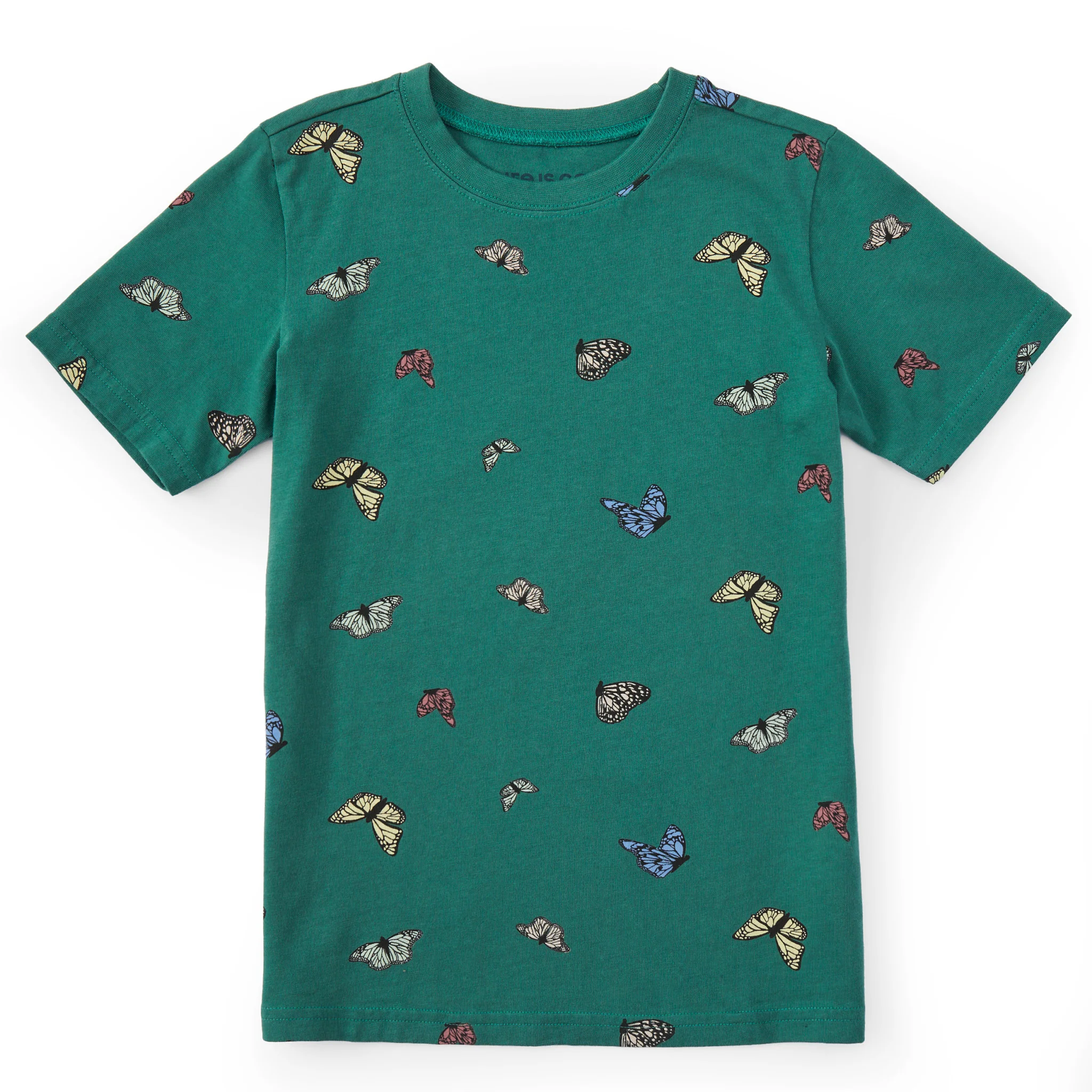 Kids Flying Butterfly Pattern Short Sleeve Crusher Tee