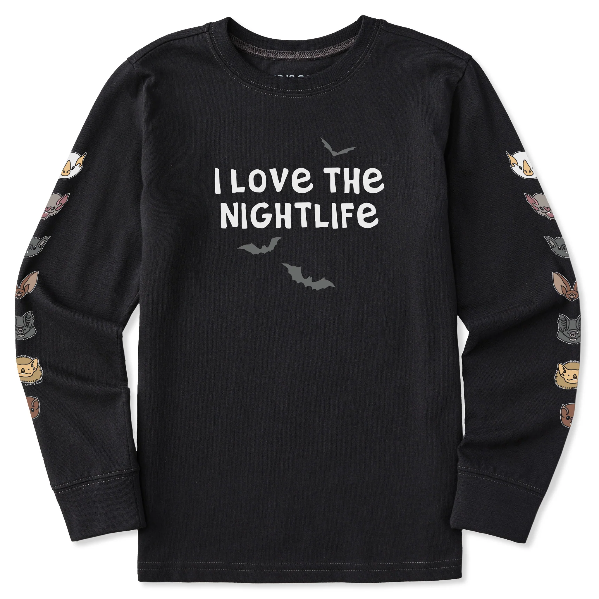 Kids I Love the Nightlife Long Sleeve Crusher Tee