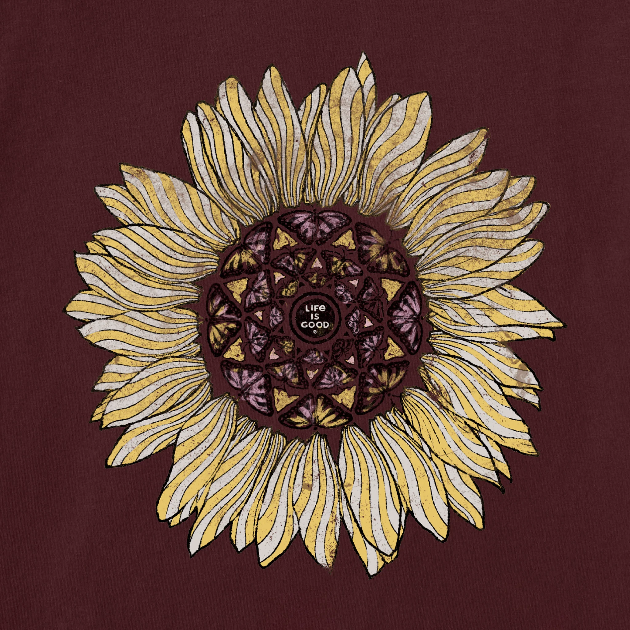 Women's Detailed Sunflower Long Sleeve Crusher-LITE Hooded Tee