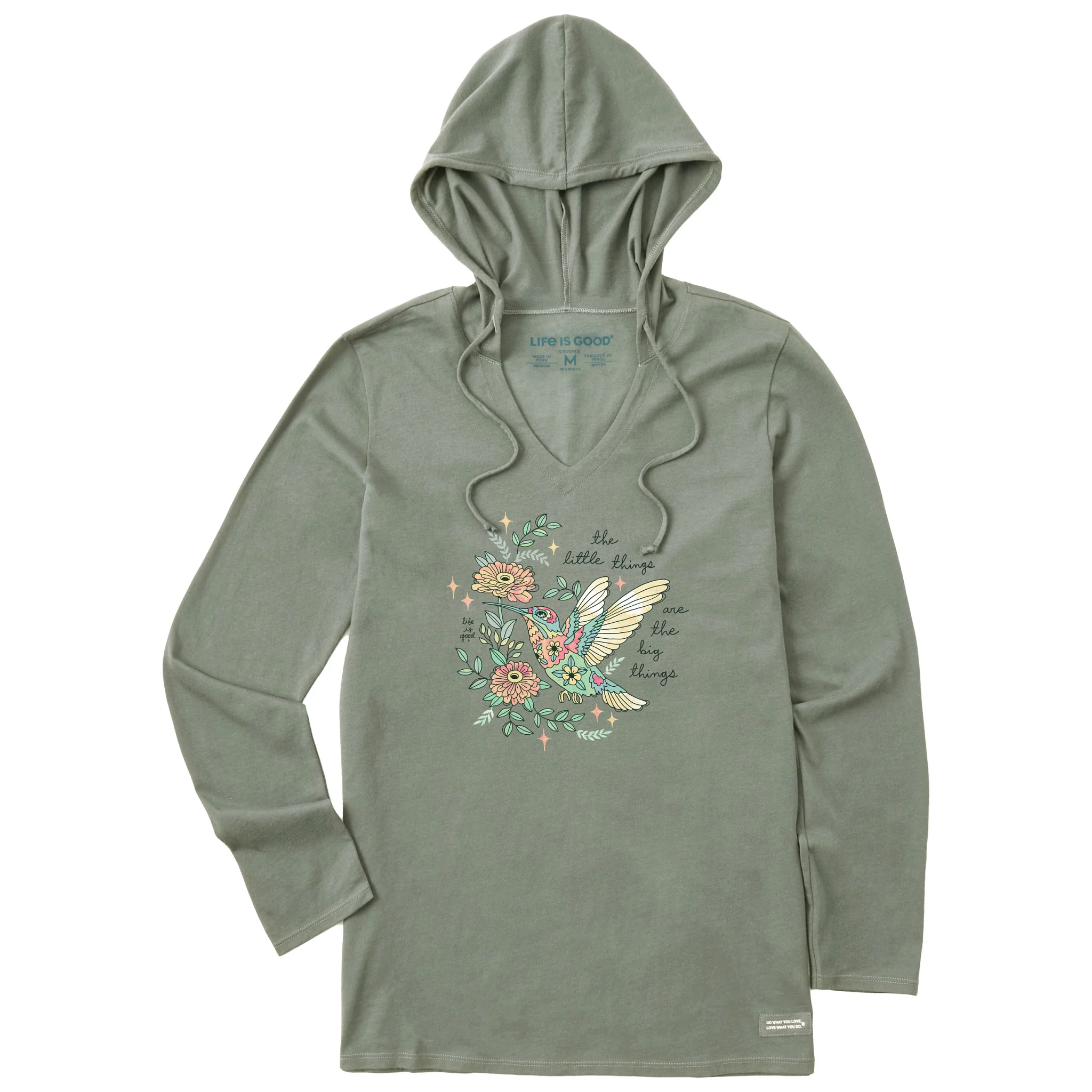 Women's Little Thing Hummingbird Long Sleeve Crusher-LITE Hooded Tee
