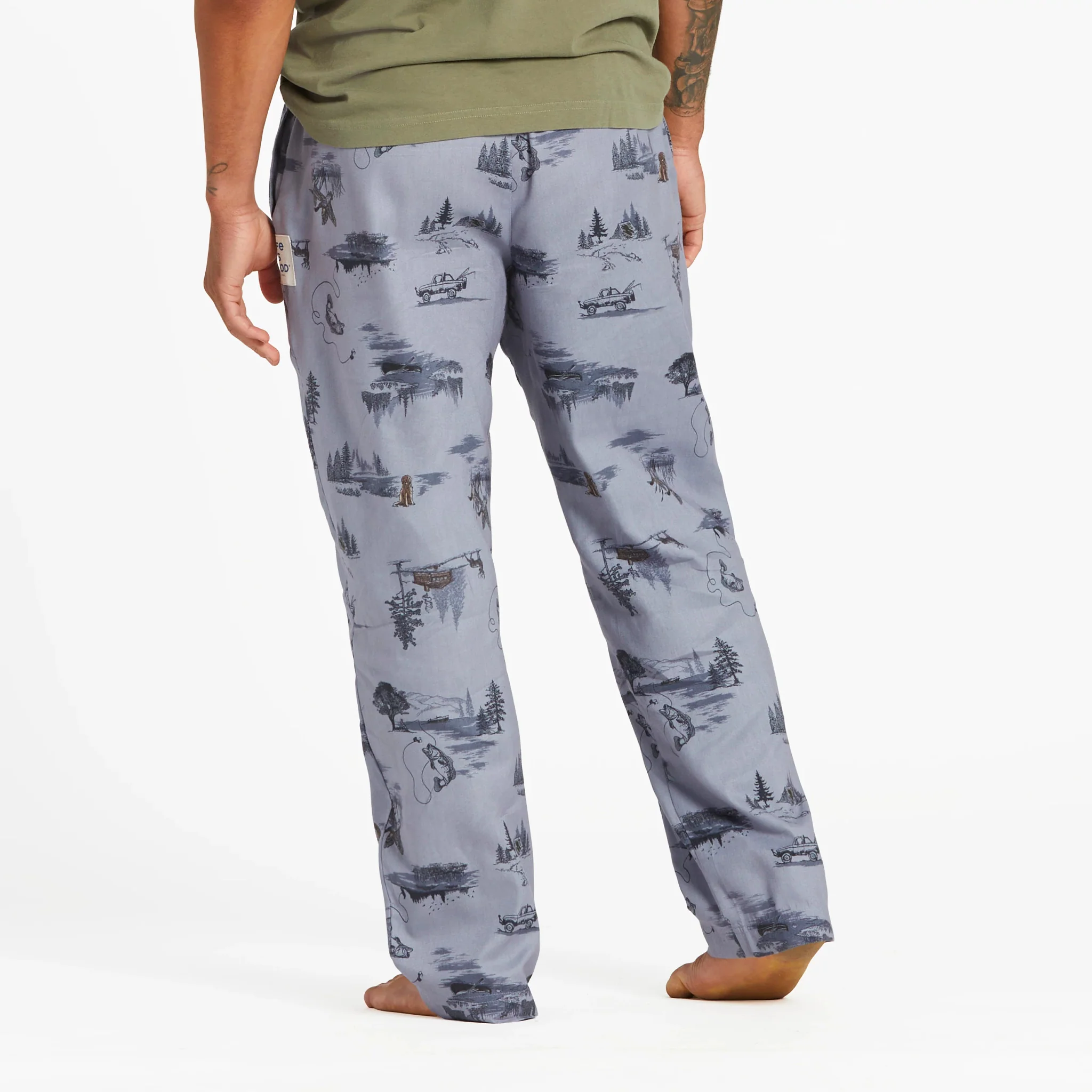 Men's Outdoor Fishing Landscape Pattern Classic Sleep Pant