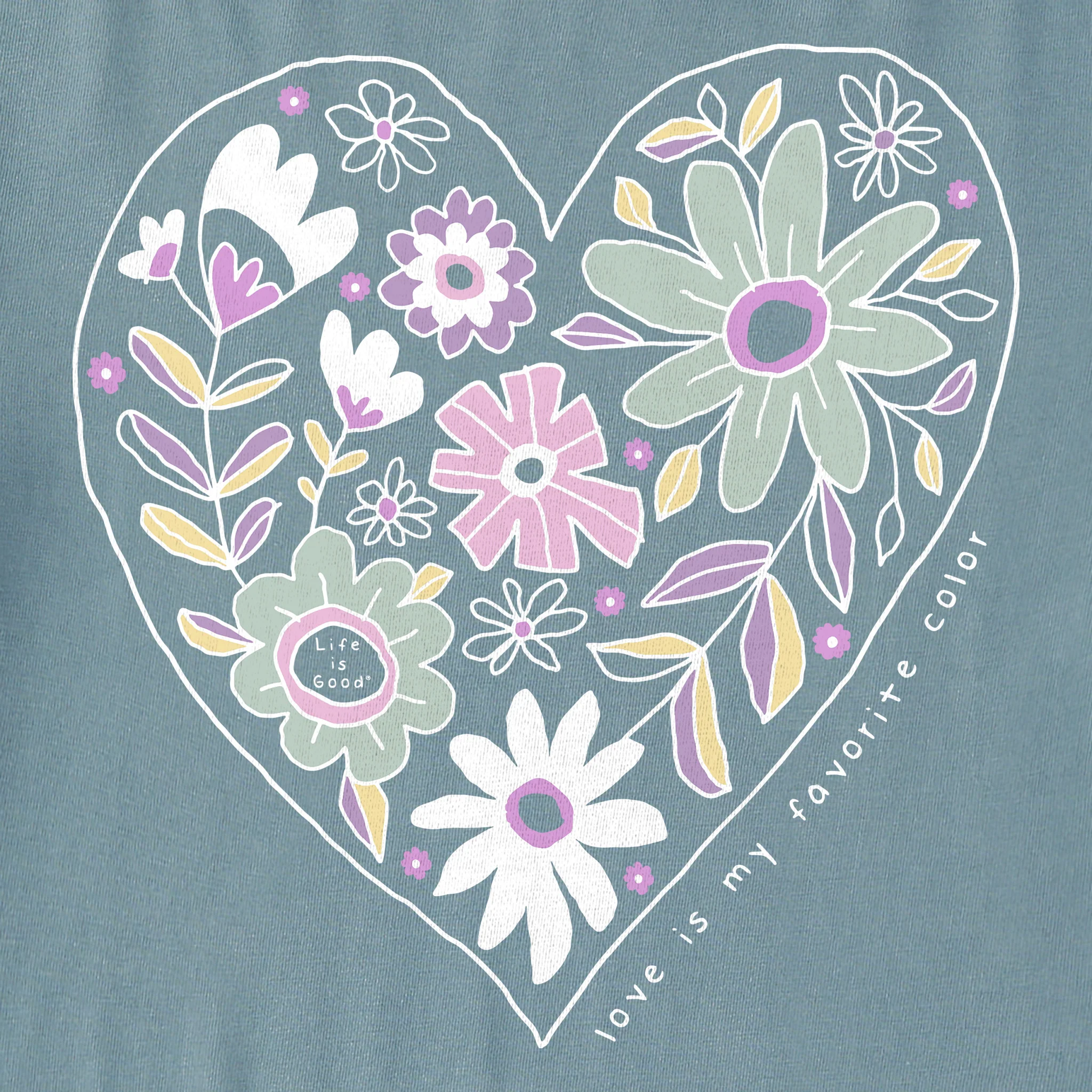 Women's Love Flower Heart Long Sleeve Crusher-LITE Hooded Tee