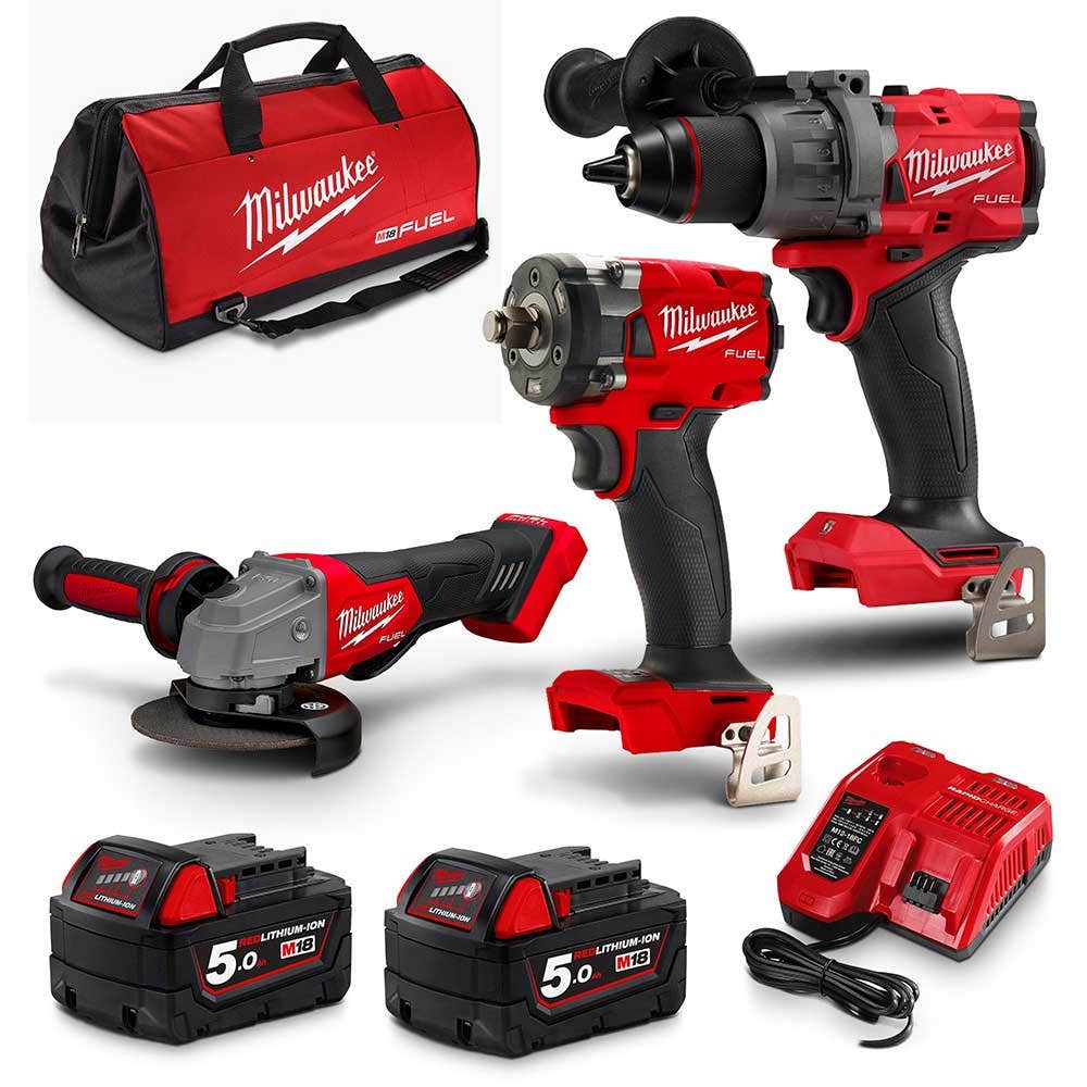 MILWAUKEE 18V FUEL™ 3 Piece 2 x 5.0Ah Combo Kit M18FPP3B3502B