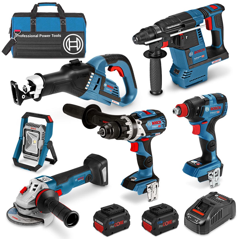 BOSCH Procore 18V Brushless 6 Piece 2 x 8.0Ah Combo Kit 0615990L26