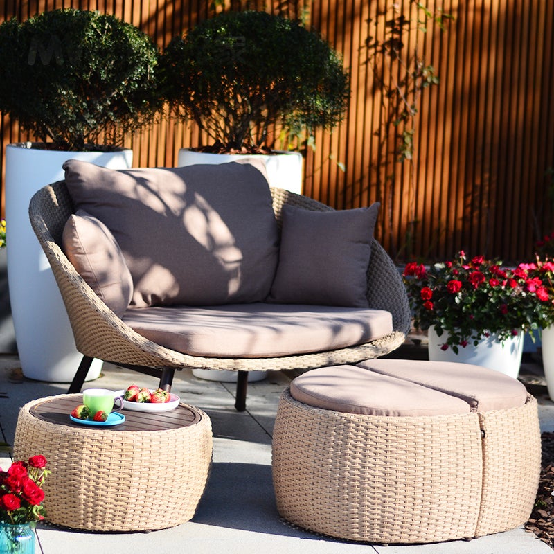 Leisure outdoor courtyard rattan chair balcony courtyard garden living room homestay model room indoor small sofa four-piece set