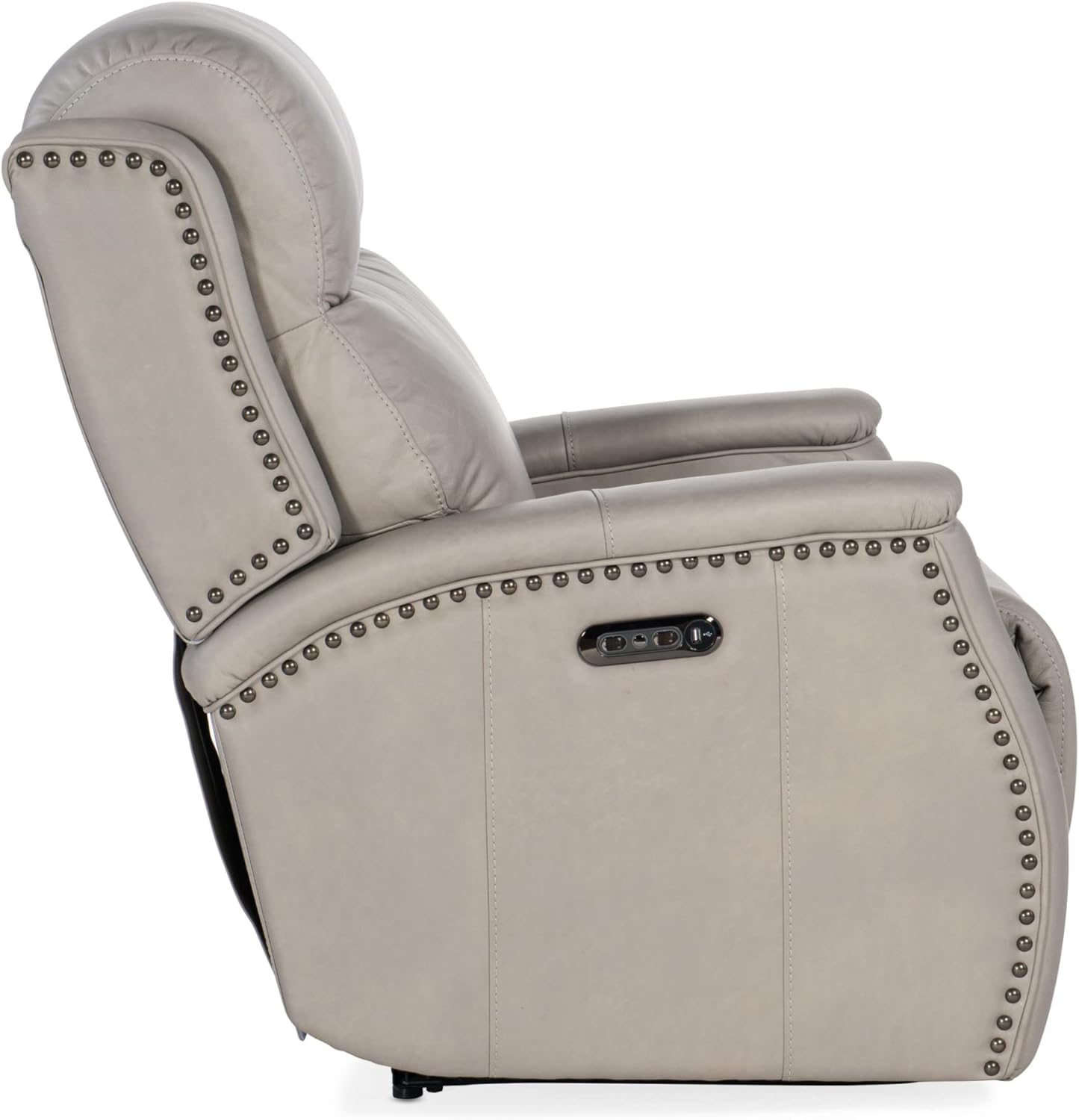Rhea Zero Gravity Power Recliner with Power Headrest in Gray Leather by Hooker