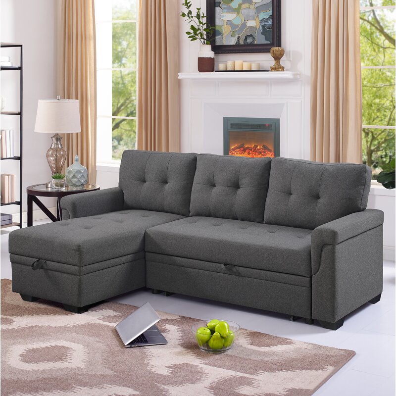 Gunnar 86′′ Wide Reversible Sleeper Sofa & Chaise
