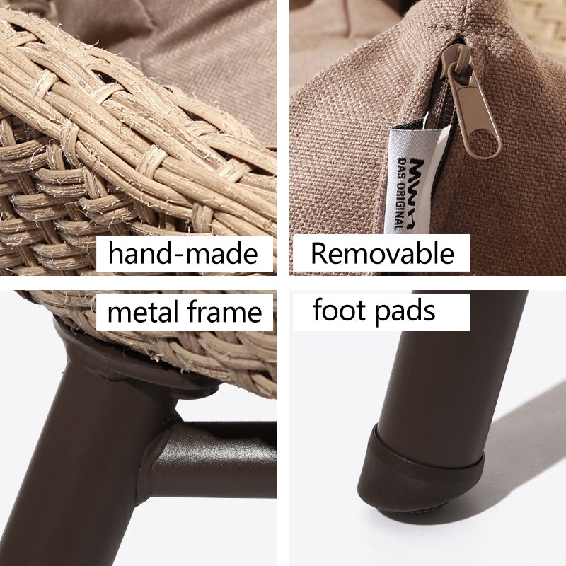 Leisure outdoor courtyard rattan chair balcony courtyard garden living room homestay model room indoor small sofa four-piece set