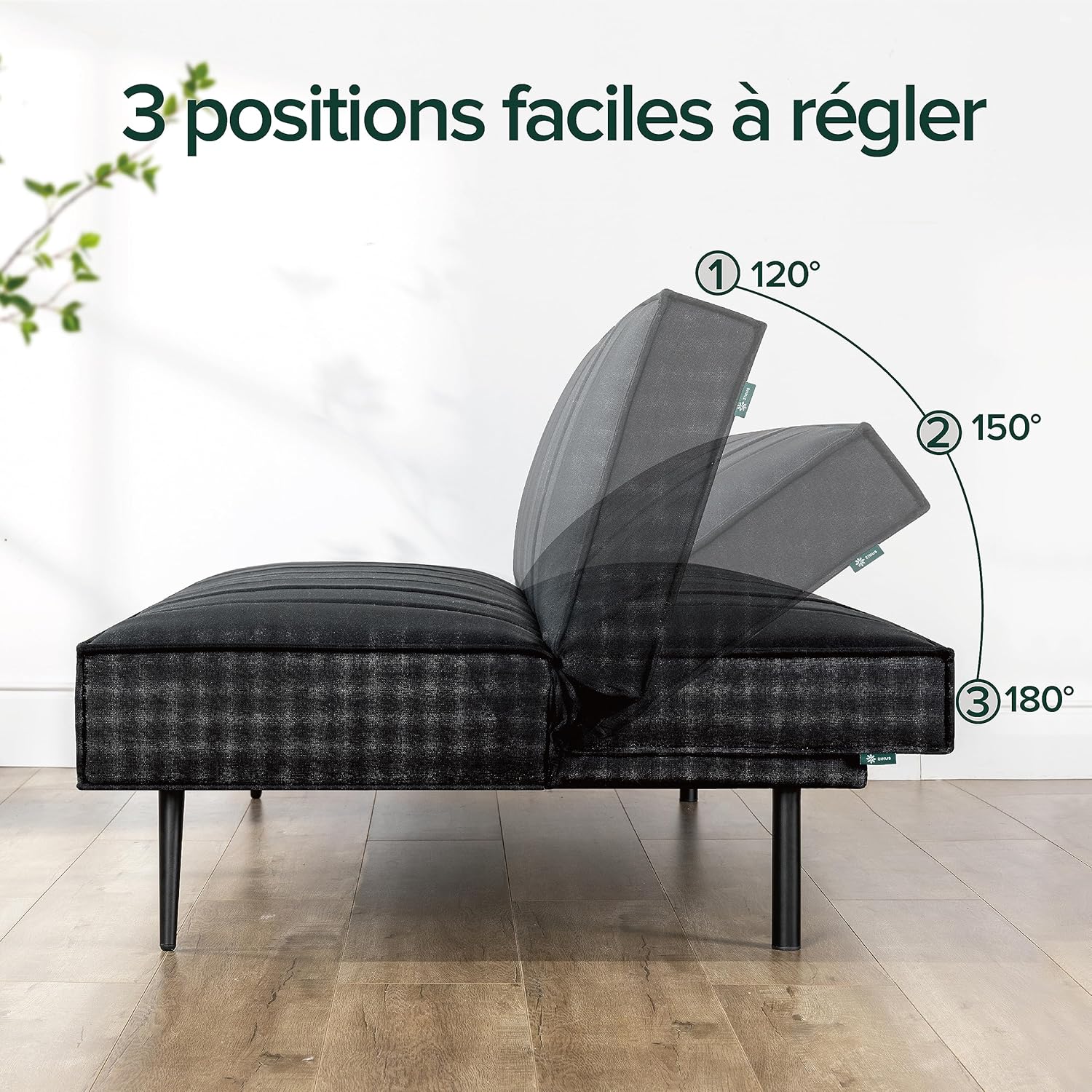 Zinus Quinn Clic Clac Sofa Bed - 2-in-1 Folding Sofa Bed - Suitable for Guest Rooms and Small Spaces